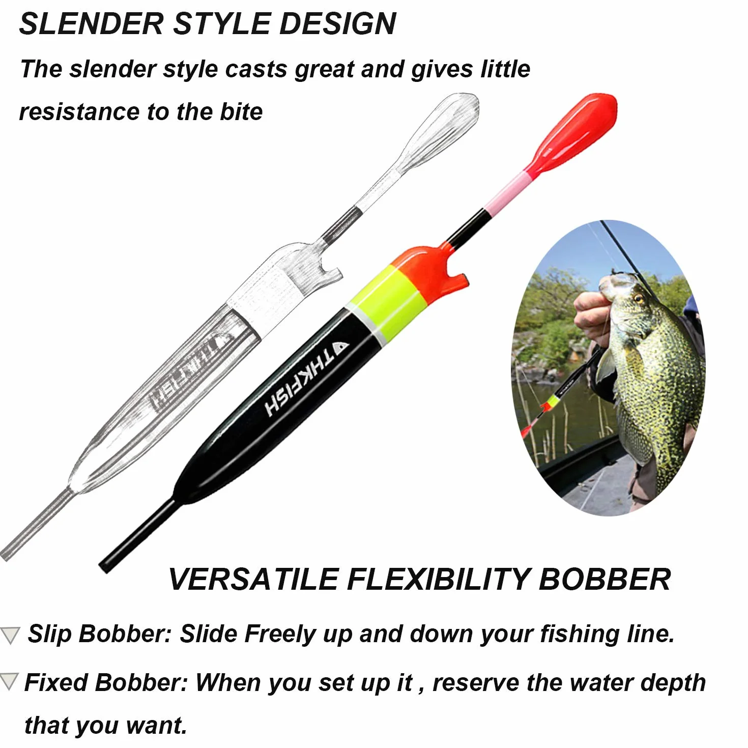 THKFISH Balsa Wood Flotadores de Pesca 5g 10g 15g 4g 3g 5 Piezas