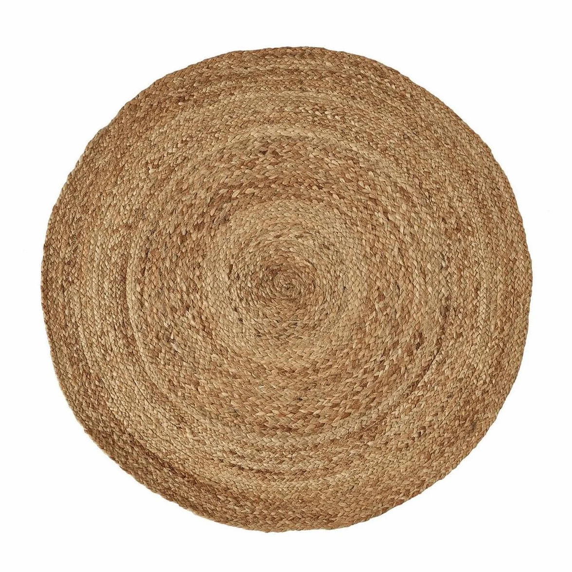 LOLAhome - Alfombra Redonda Trenzada de Yute Natural de 100 cm. Pieza Artesanal, Duradera y Atemporal, Vestir Suelos con Personalidad aportando Calidez y un frescor Natural.