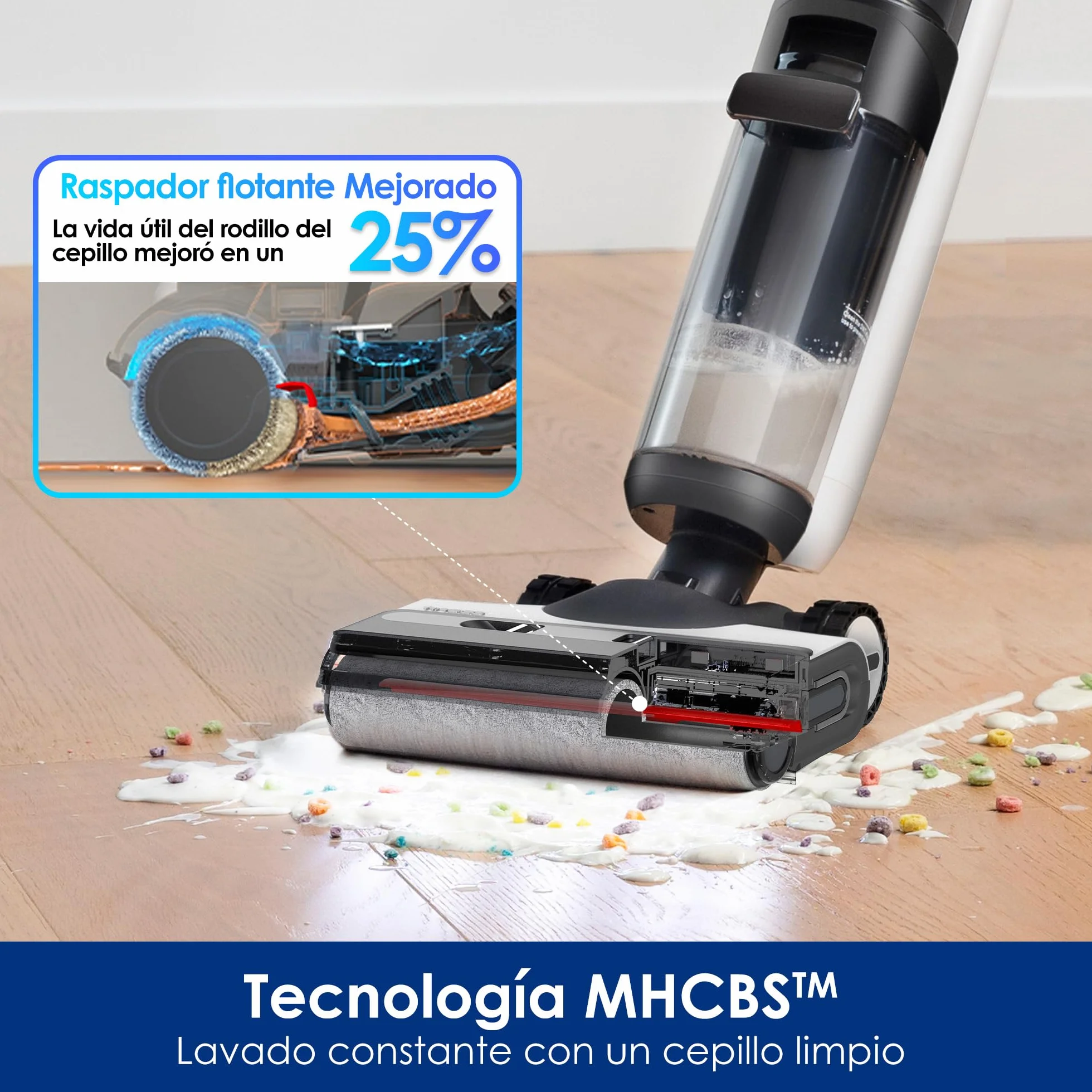 Tineco Floor One Switch S7 Limpiador Inteligente, Limpieza de Toda la Casa Autolimpieza Batería Más Duradera Cepillo ZeroTangle Limpieza de Doble Cara