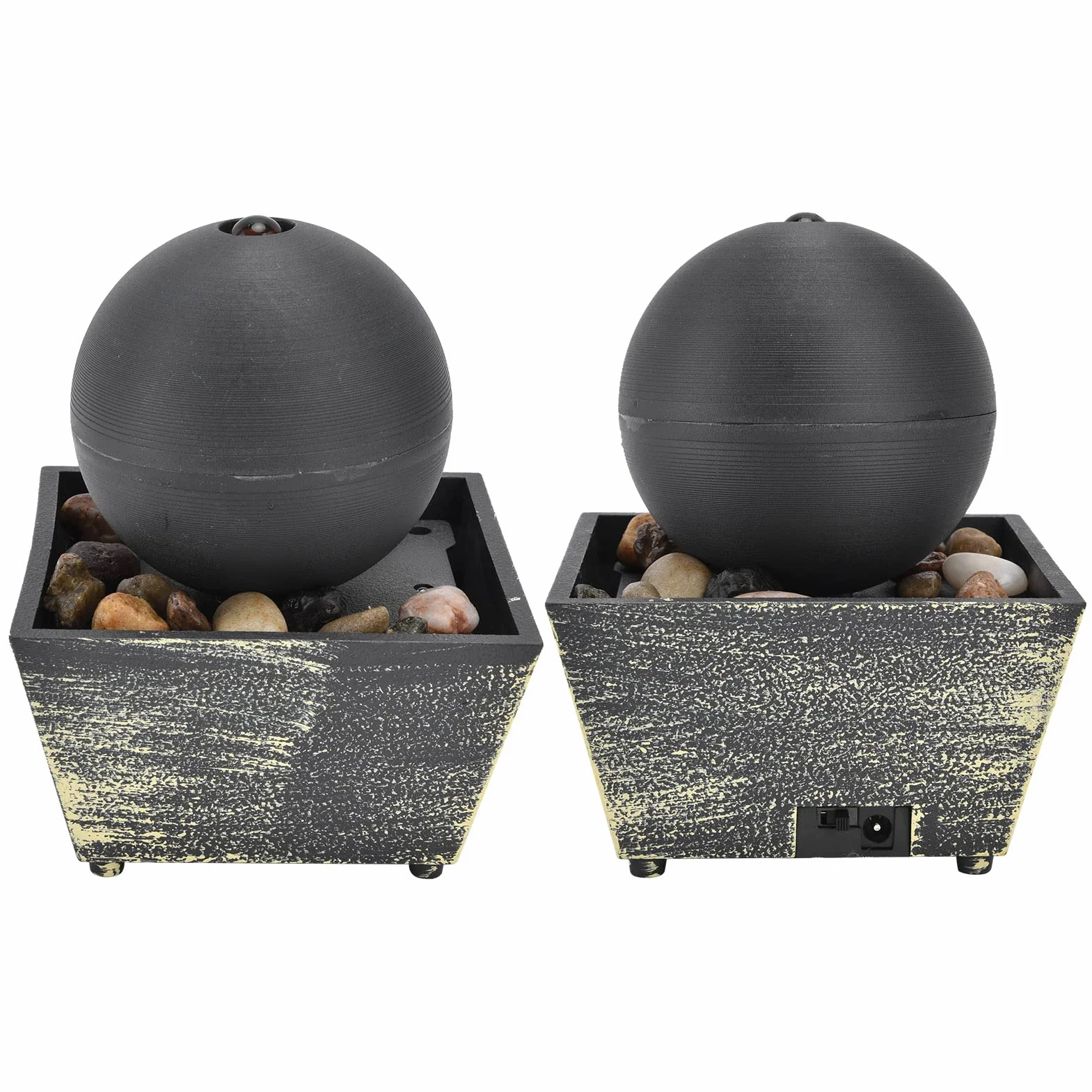 Fuente de la Cascada de Escritorio USB Función de Agua Zen con alimentación con Dispositivo de Flujo de Agua de Bola Grande de circulación de Interior Mini Feng Shui Fuente de la