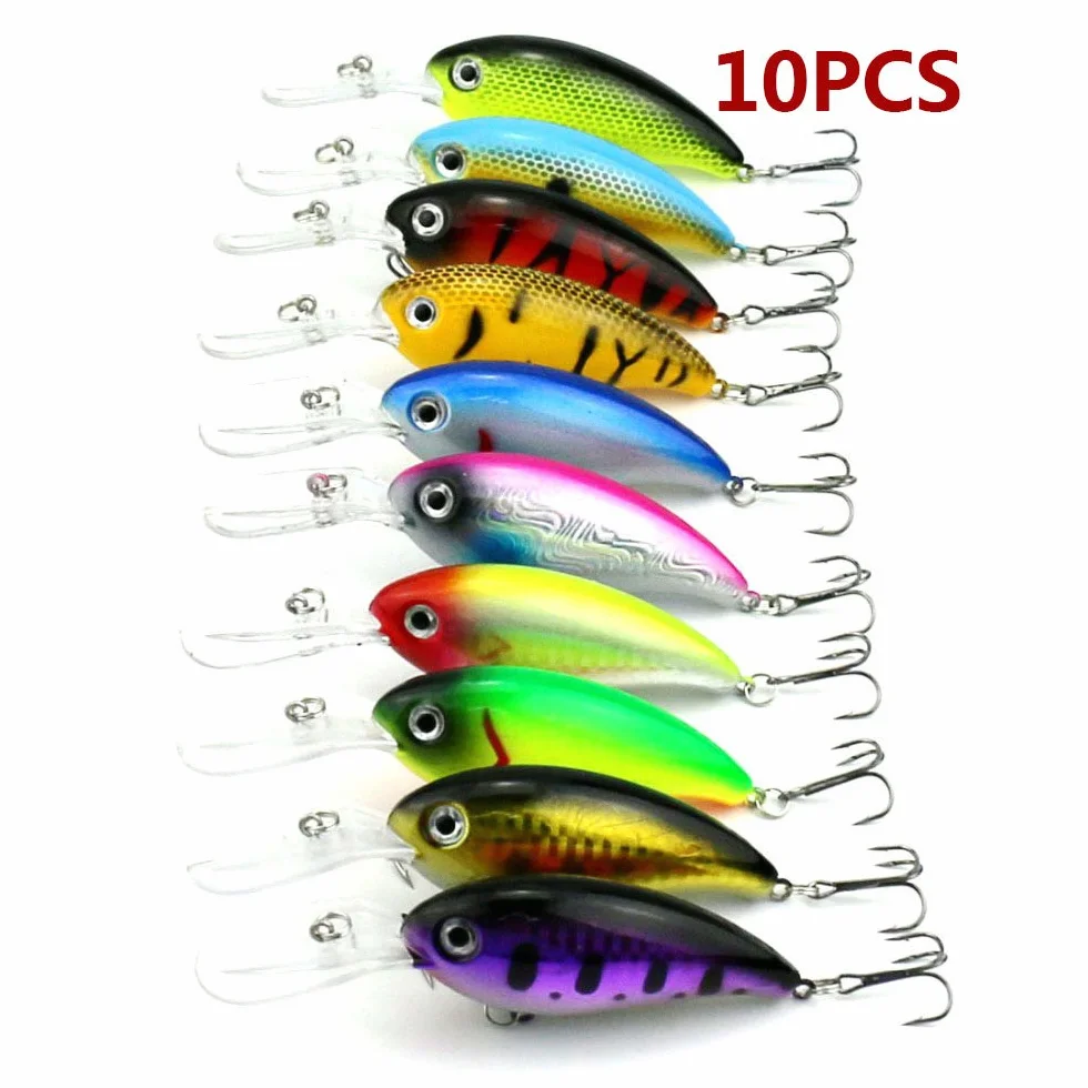 HENGJIA Crankbait Wobblers 10 cm 14 g 10 unidades Señuelos de pesca duros