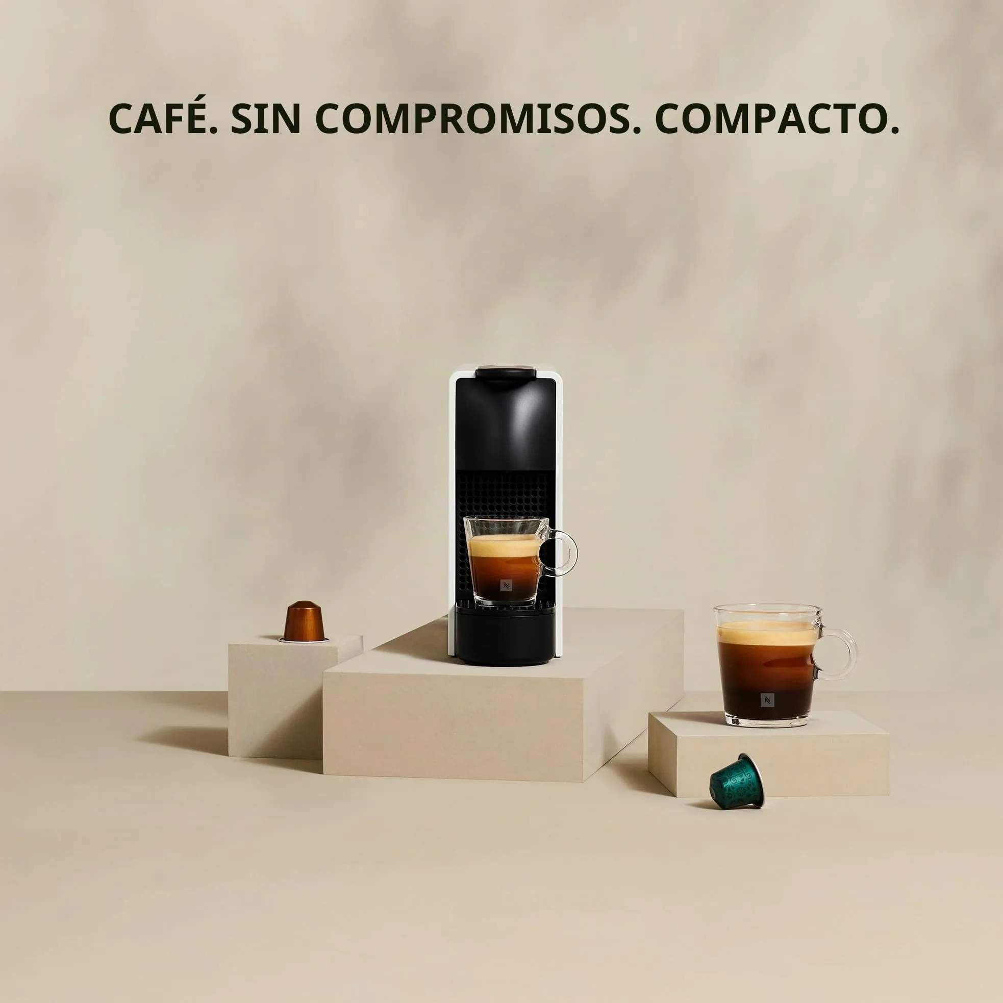 Krups Minimáquina de cápsulas de café NESPRESSO XN1101 Essenza | 1260W | blanco | Filtro de agua 0,7 litros y Siemens BRITA Intenza TZ70033A