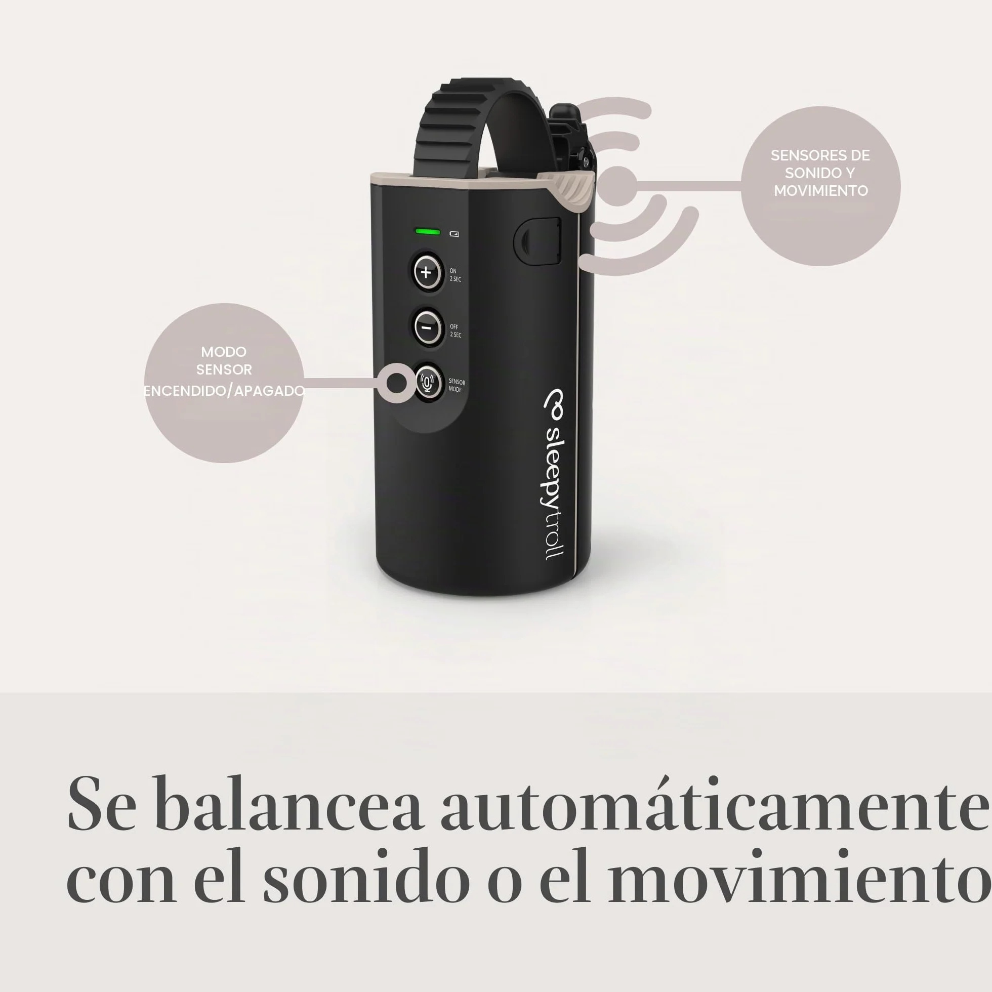 Sleepytroll Baby Rocker Gen2 Mecedora Recargable Sensores Movimiento Sonido Control App Balanceo 3h Batería 12h CE FCC