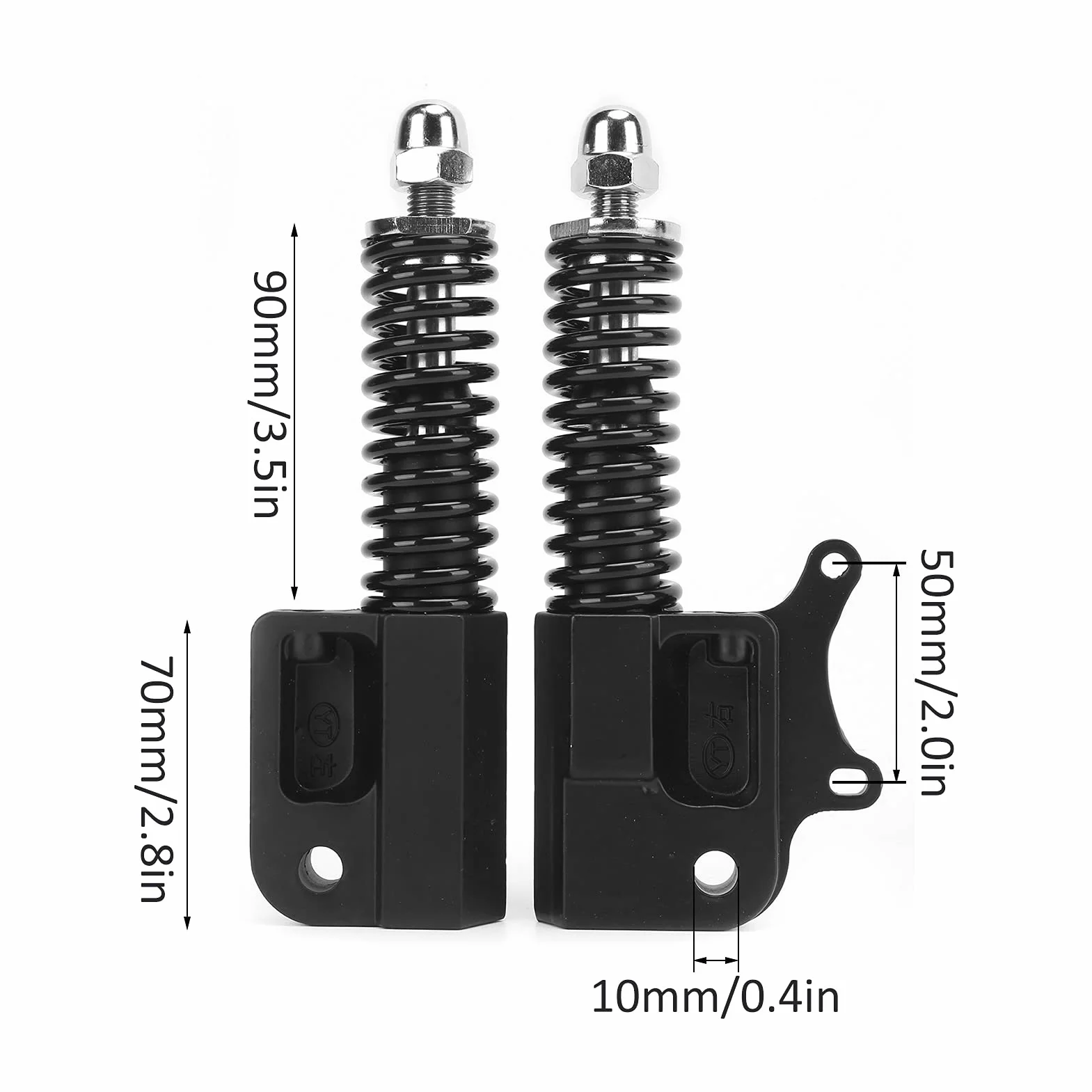 Scooter Eléctrico de 10 Pulgadas Horquilla Delantera Resorte Hidráulico Amortiguador Suspensión Amortiguadores de Vibración de Acero Inoxidable Par Negro Izquierdo y Derecho