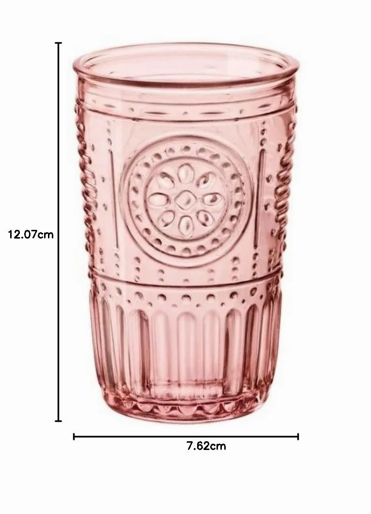 Bormioli Rocco Romantic 090796 - Juego de 4 vasos de cristal, color rosa, 34 cl