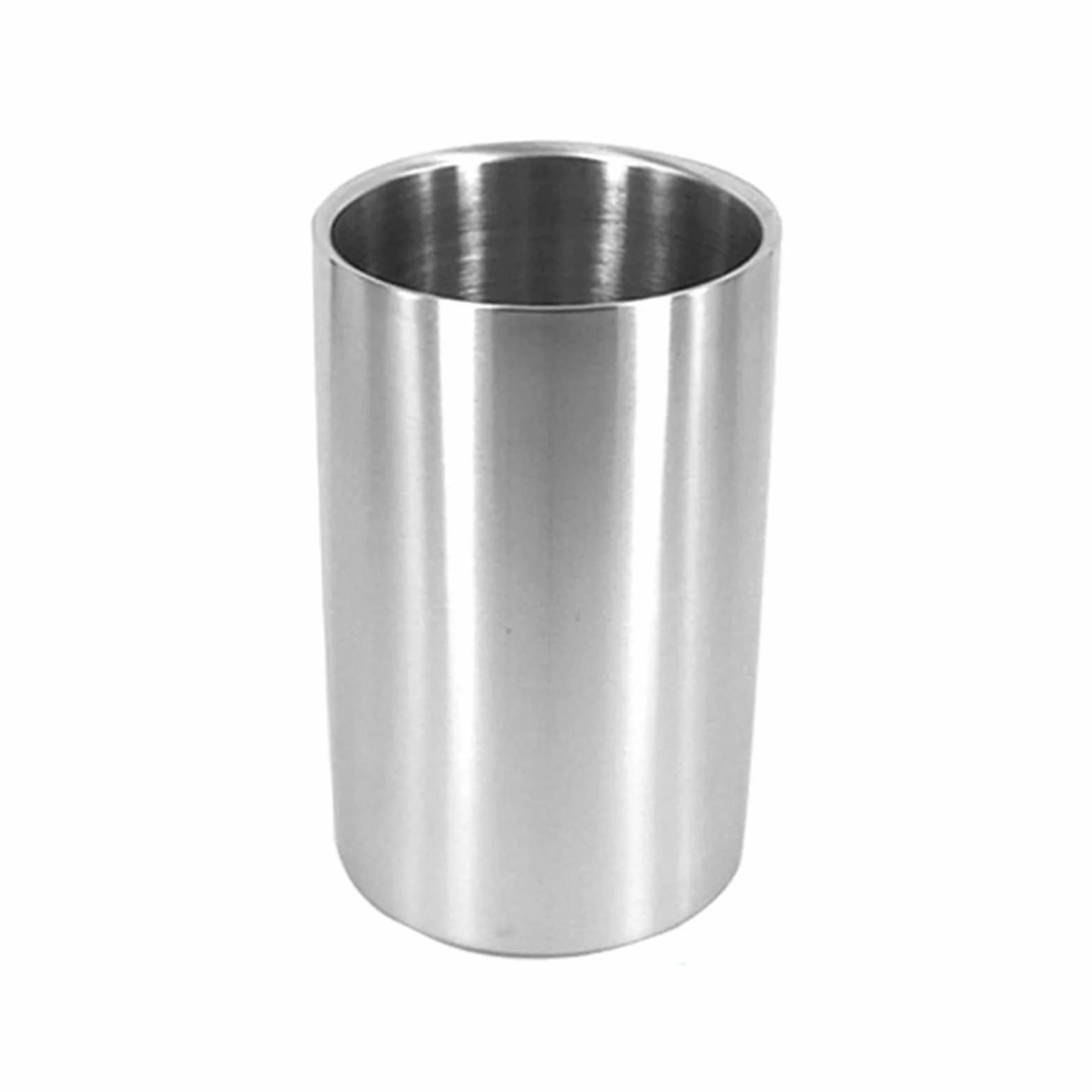 Cubo de hielo Cubo de hielo de doble pared de acero inoxidable con aislamiento térmico, contenedor redondo, Enfriador de hielo for vino, armario de cerveza, herramienta de cocina Recipiente para bebid
