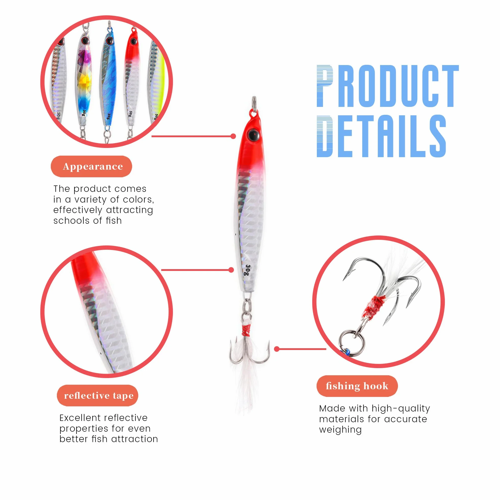 Jig de Señuelos 7 Piezas, Cucharas de Metal con Pluma, Cebos Artificiales para Trucha