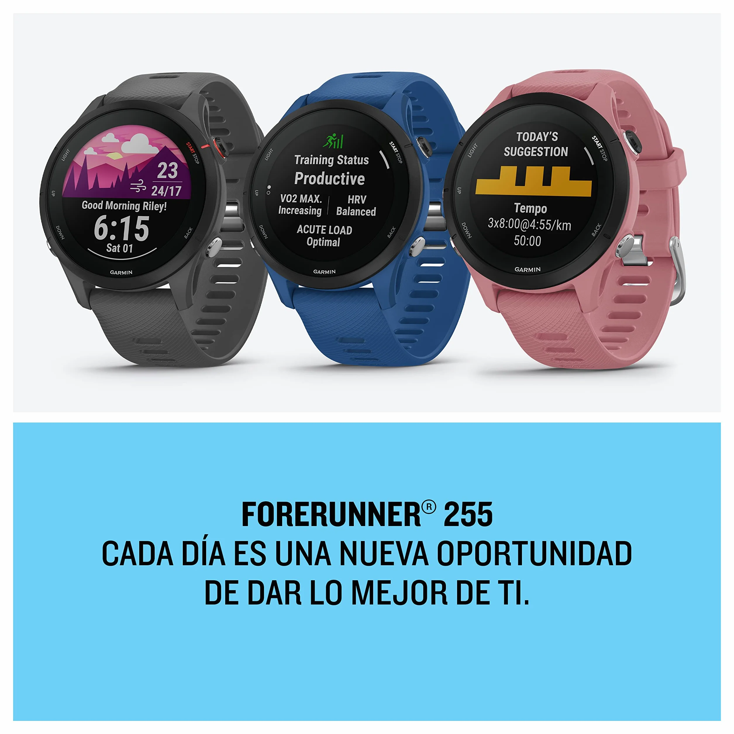 Garmin Forerunner 255 Reloj Inteligente GPS Running Negro Azul Oscuro