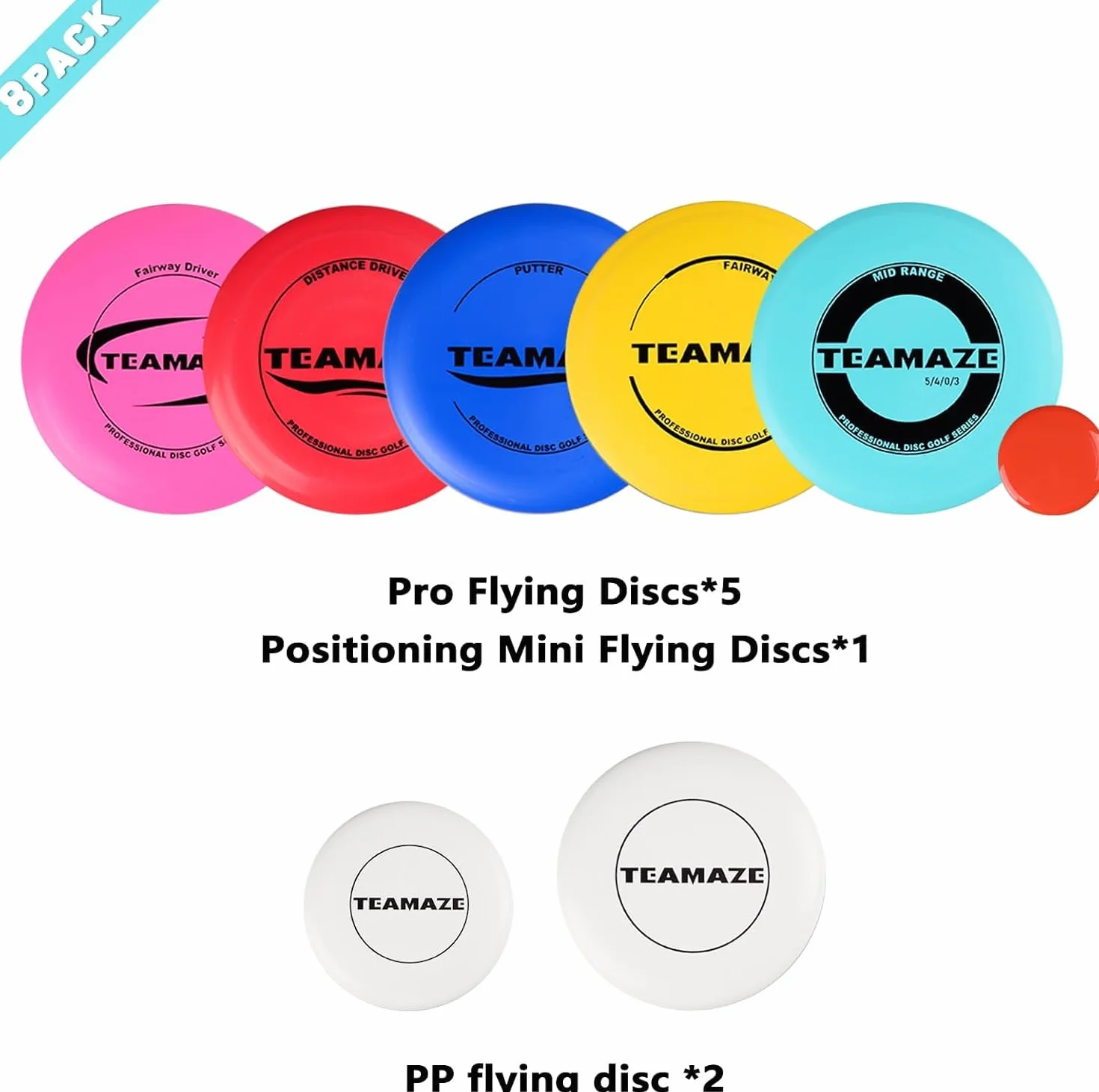 BOOSTEADY Disc Golf Set, 7 Discos, Bolsa de Almacenamiento, Mini Marcador, Toallas