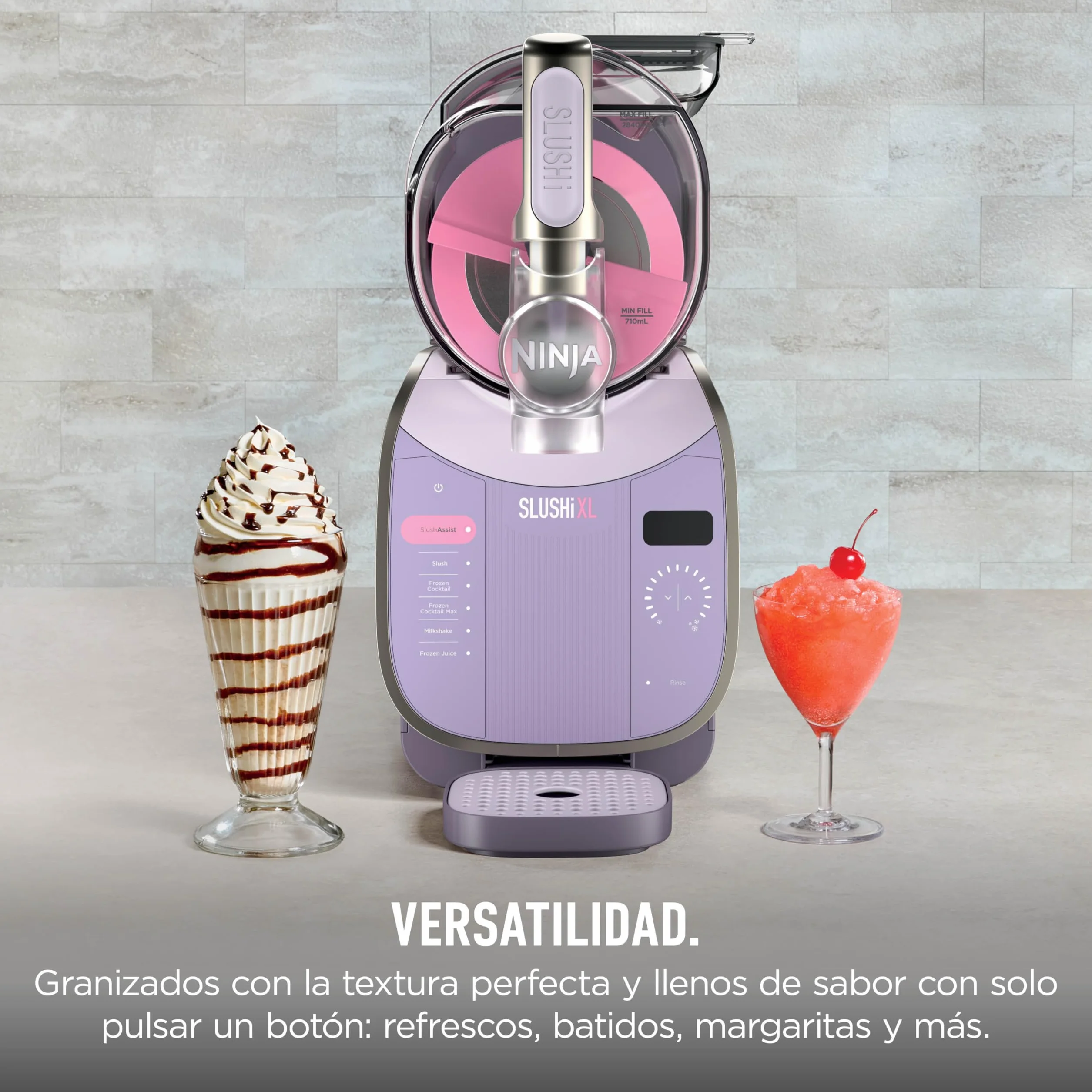 Ninja SLUSHi XL Máquina de bebidas heladas con tecnología SlushAssist, capacidad extragrande de 3,7 l (llenado máximo de 2840 ml), prepara granizados, cócteles helados y mucho más, rosa FS601EUPK1
