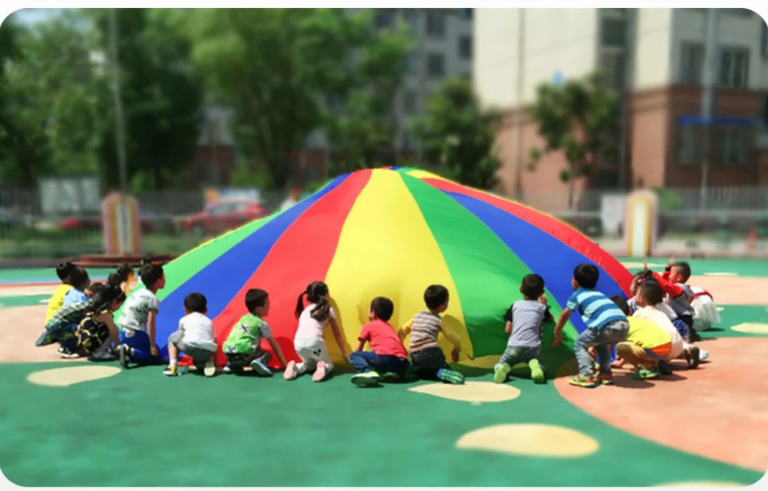 Paracaídas de Color Arcoiris Juego para Niños Actividades Deportivas (3m)
