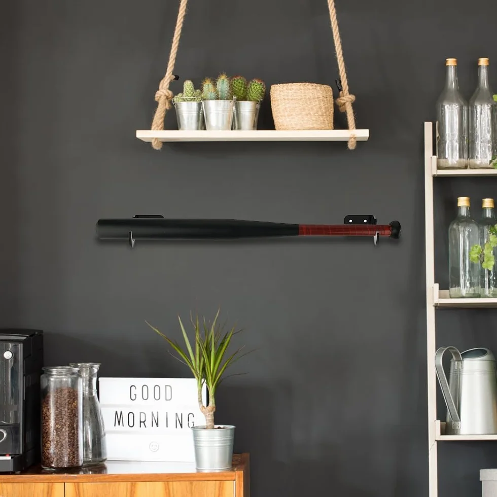 Soportes de pared para bate de béisbol, soporte acrílico con tornillos ocultos para exhibición