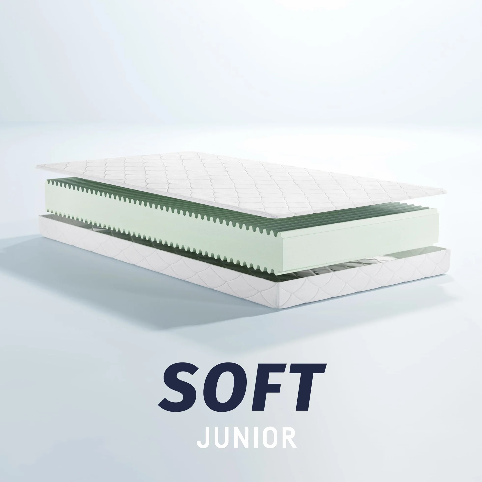 Julius Zöllner Colchón Juvenil Soft Junior, Espuma Confort Premium con Perfil Ondulado, Certificado Öko-Tex Standard 100, Fabricado en Alemania, tamaño 90 x 200 cm