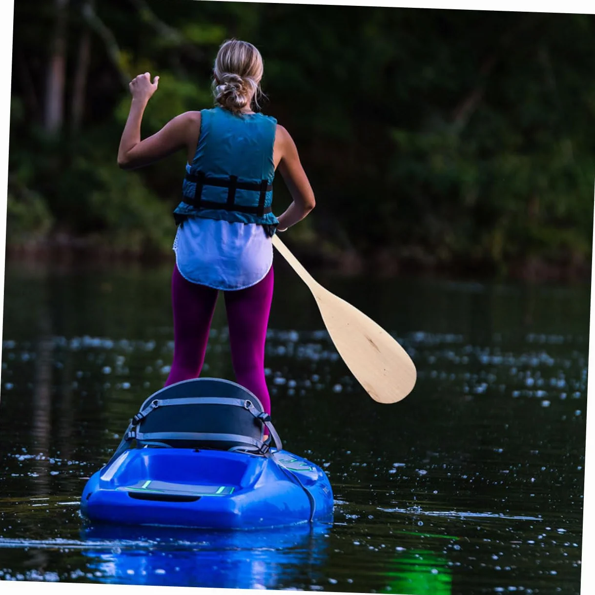 Pala Resistente de Madera Ligera para Kayaks y Botes Inflables