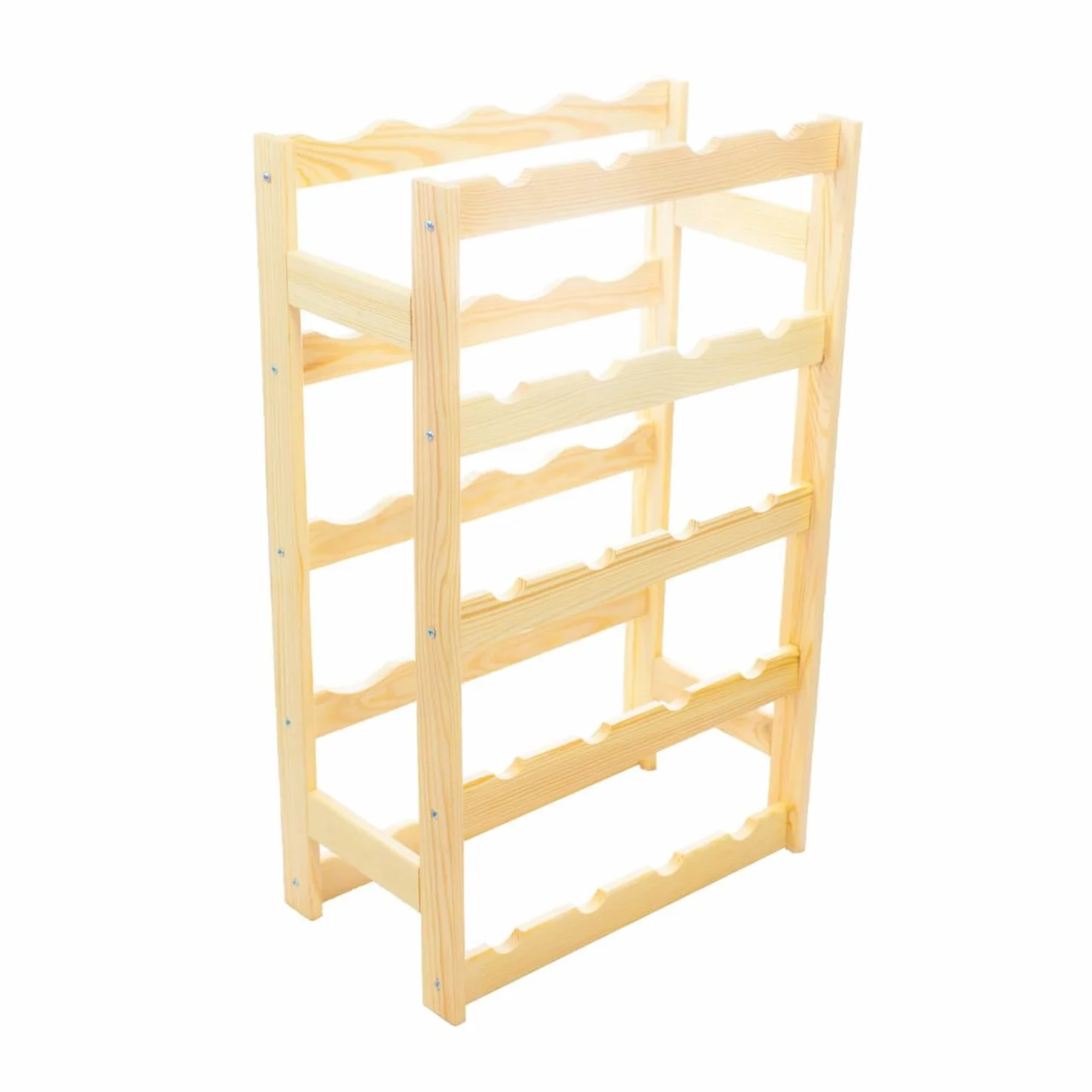 Botellero De Madera para 30 Botellas de Vino 53x86x25 cm Estantería Cocina Bodega Organizador