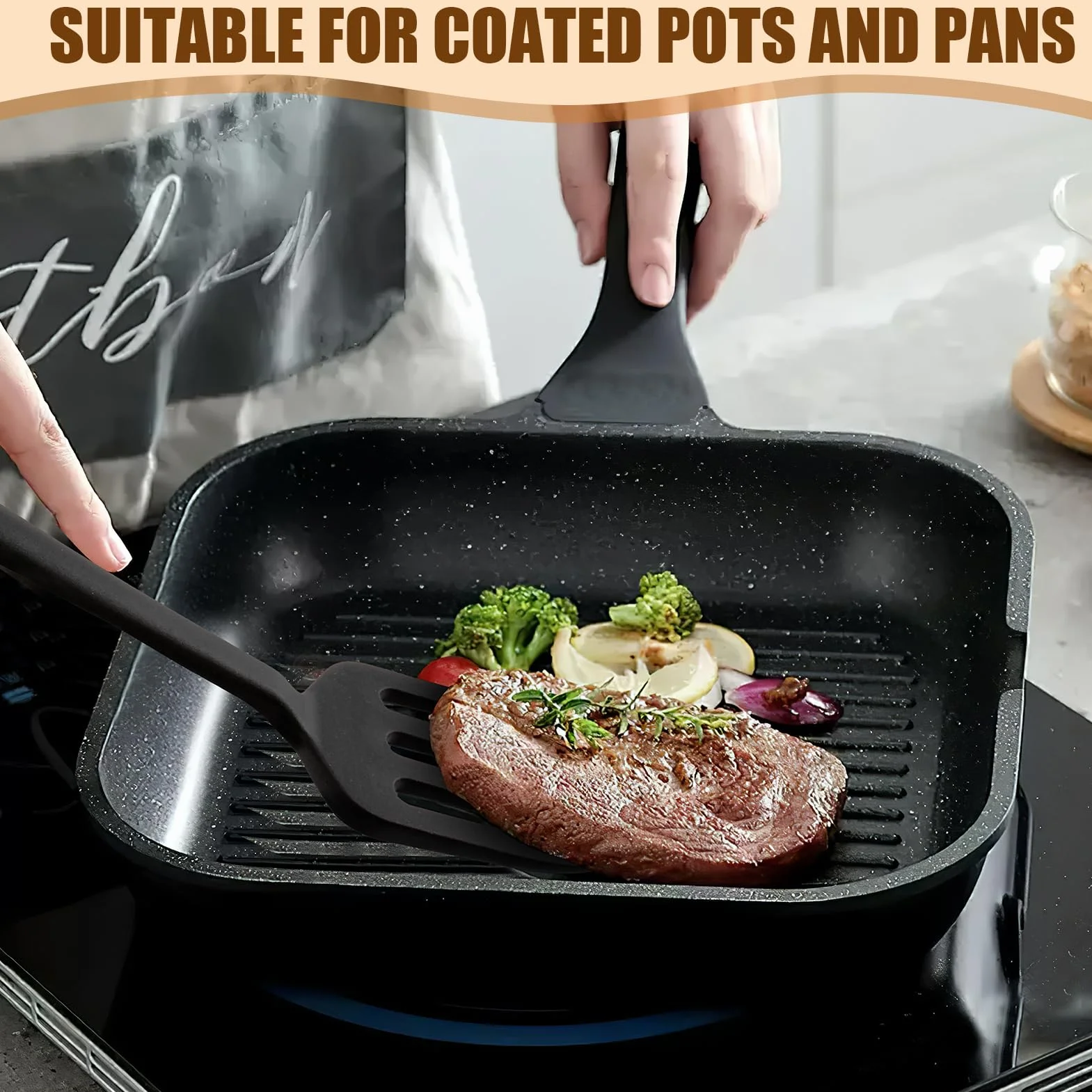 Tenedor de cocina de gel de sílice de, Buenas opciones para Ensaladas, Espaguetis y Carnes, Ergonómico y Duradero, Fácil de Limpiar, Multifuncional y Práctico