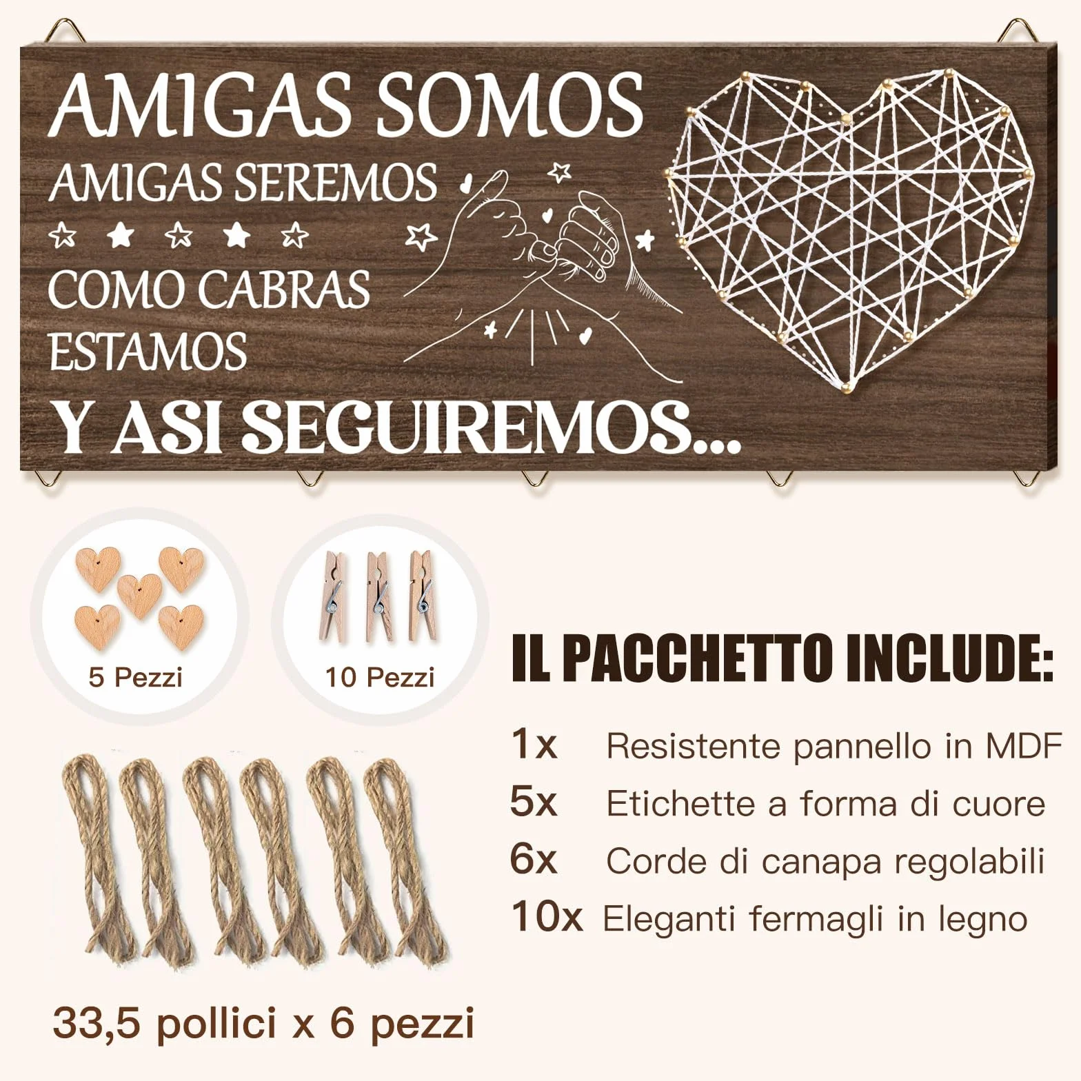 Vetbuosa Regalo de Reyes Magos Amiga, Marcos de fotos, Regalo Amiga Cumpleaños, Regalo Mejor Amiga Navidad, Equipar con 10 Estantes de Madera