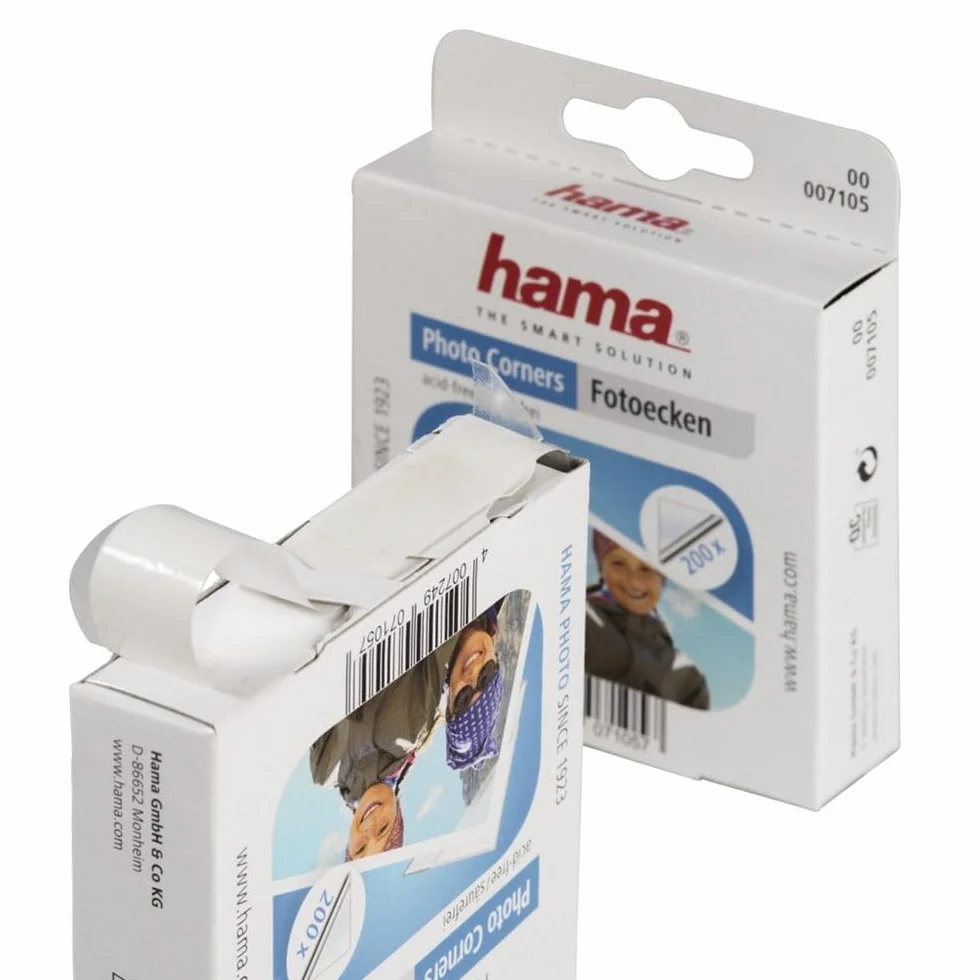 Hama Adhesivo en Puntos Doble Cara ángulos para Fotos, Color Transparente, 1 Unidad