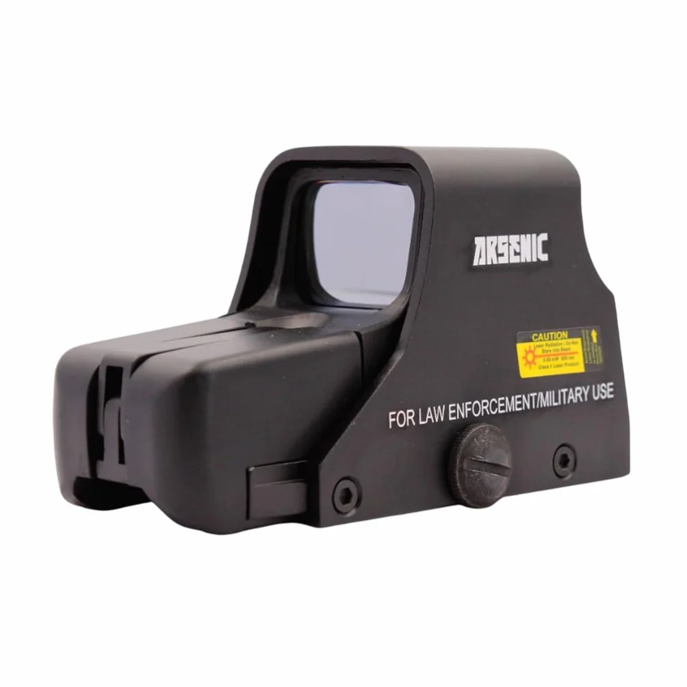 Arsenic Visor Red Dot Holográfico Argon AS551, Retícula Cruz Iluminada Rojo y Verde, Montaje Picatinny, 1x Magnificación, Negro