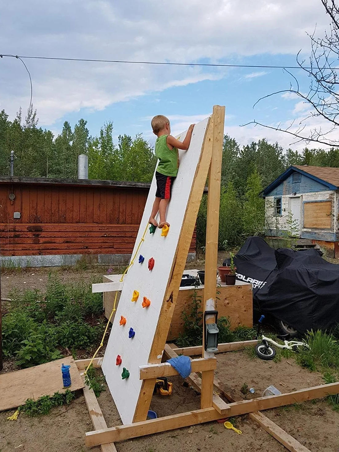 KINSPORY Escalada de Roca para niños con 2 Asas Azules, Material de fijación Incluido