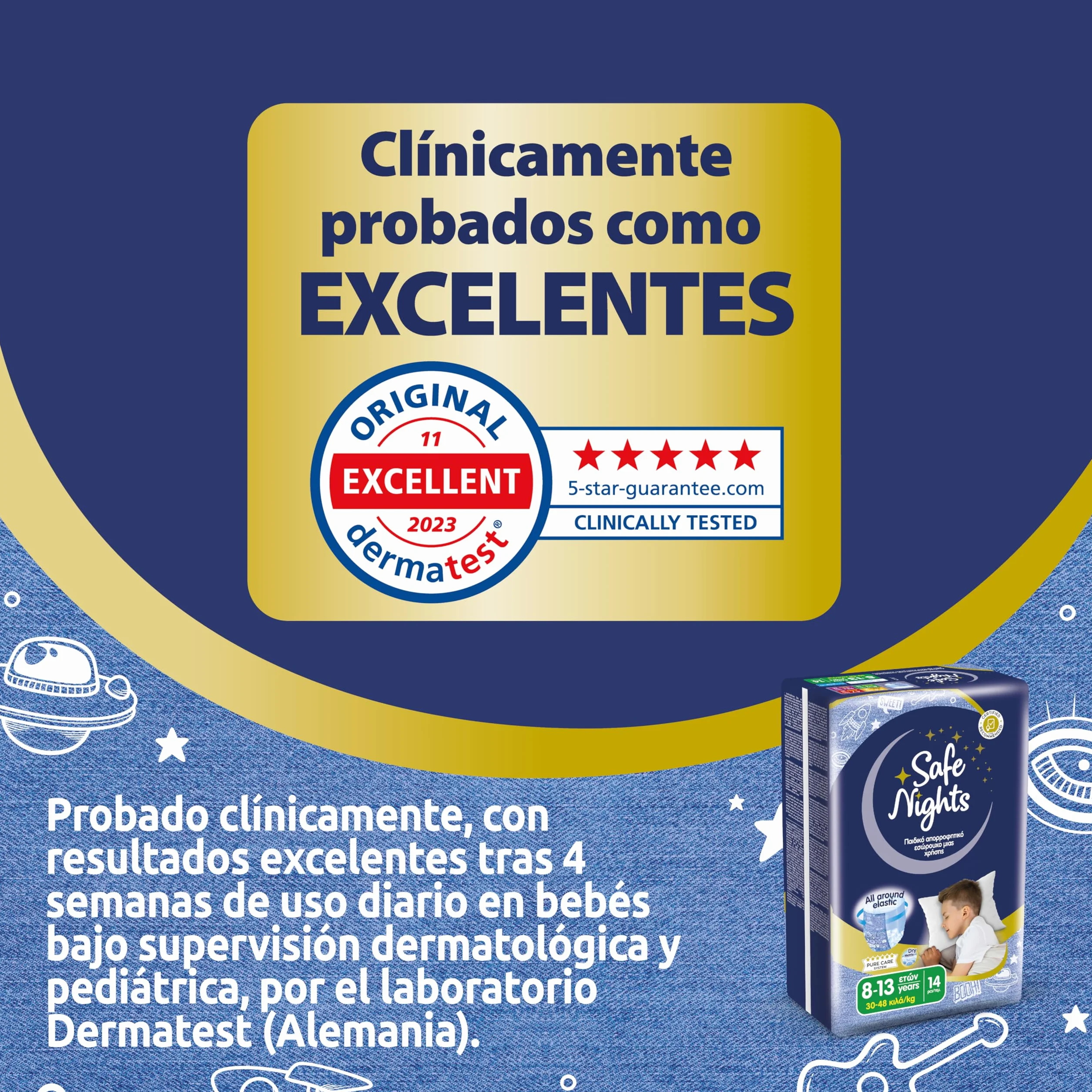 Babylino Safe Nights Boy Pañal Nocturno Absorbente 30-48 kg 14 Unidades