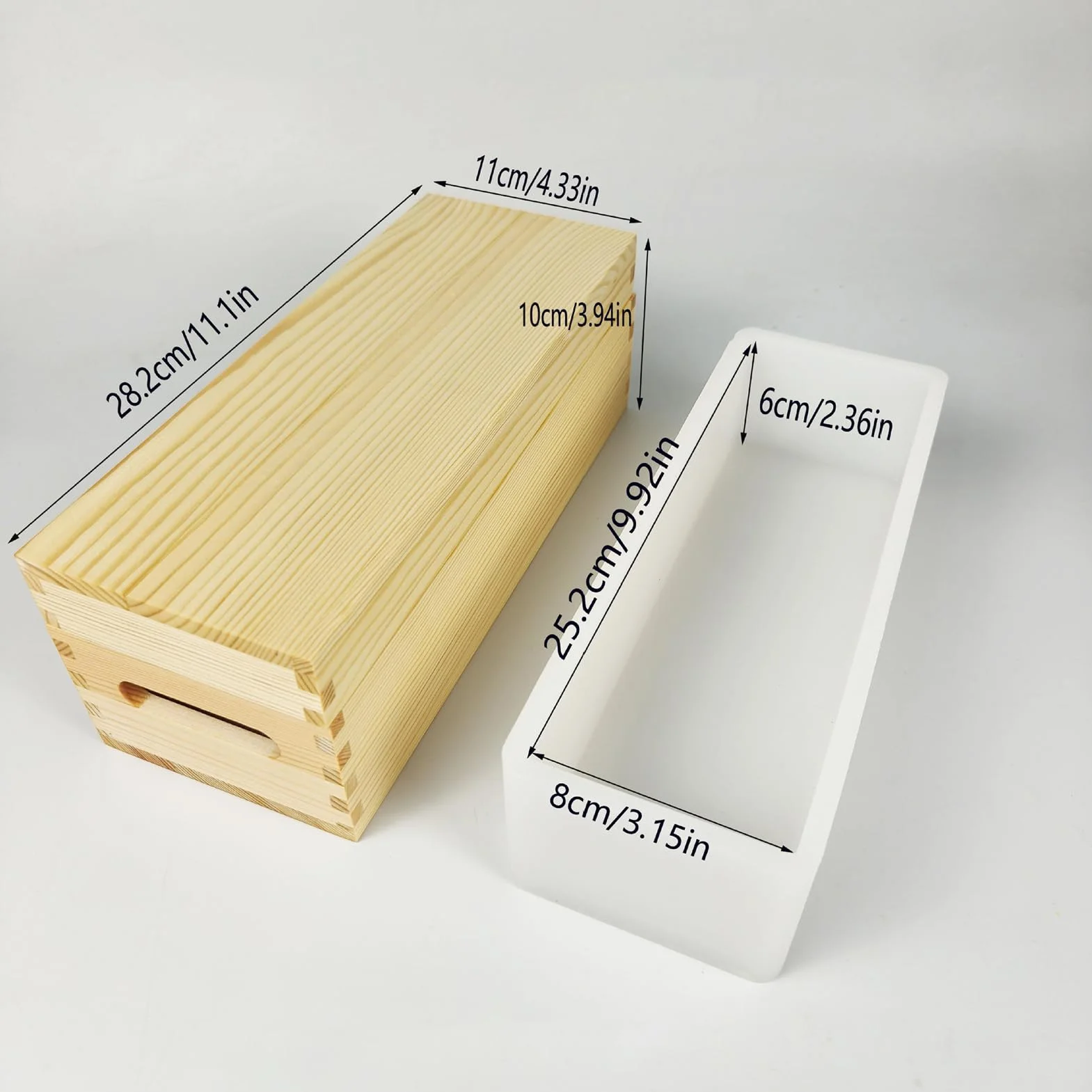 Moldes De Silicona Para Jabón 1300ml Antiadherente Fácil Desmoldeo | Molde Rectangular Flexible De Silicona Con De Madera Para Jabón Para San Valentín, Navidad, Acción De Gracias Y Fe