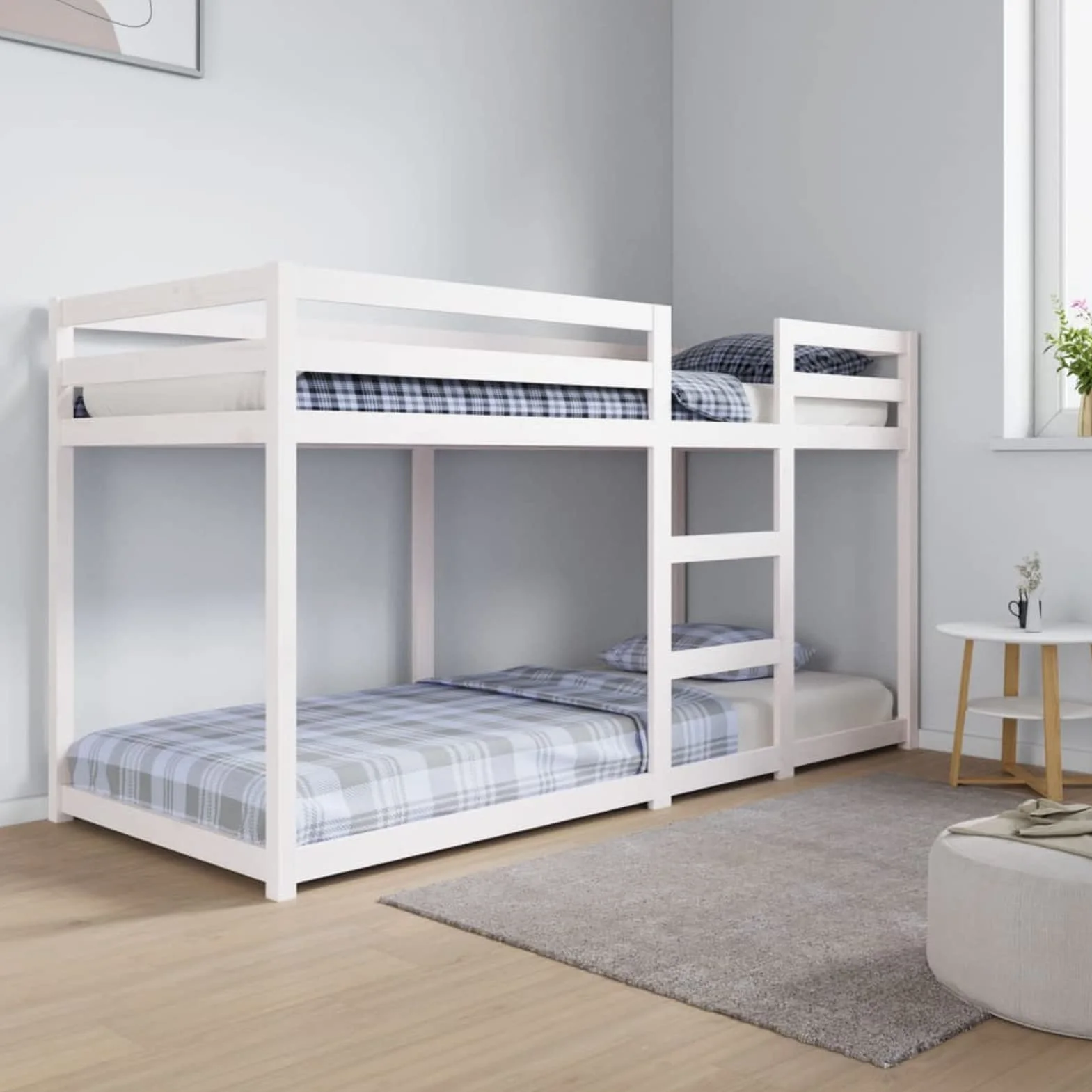 Festnight Litera de Madera 80 x 200 cm, Cama Litera Juvenil y Adulto, Blanco