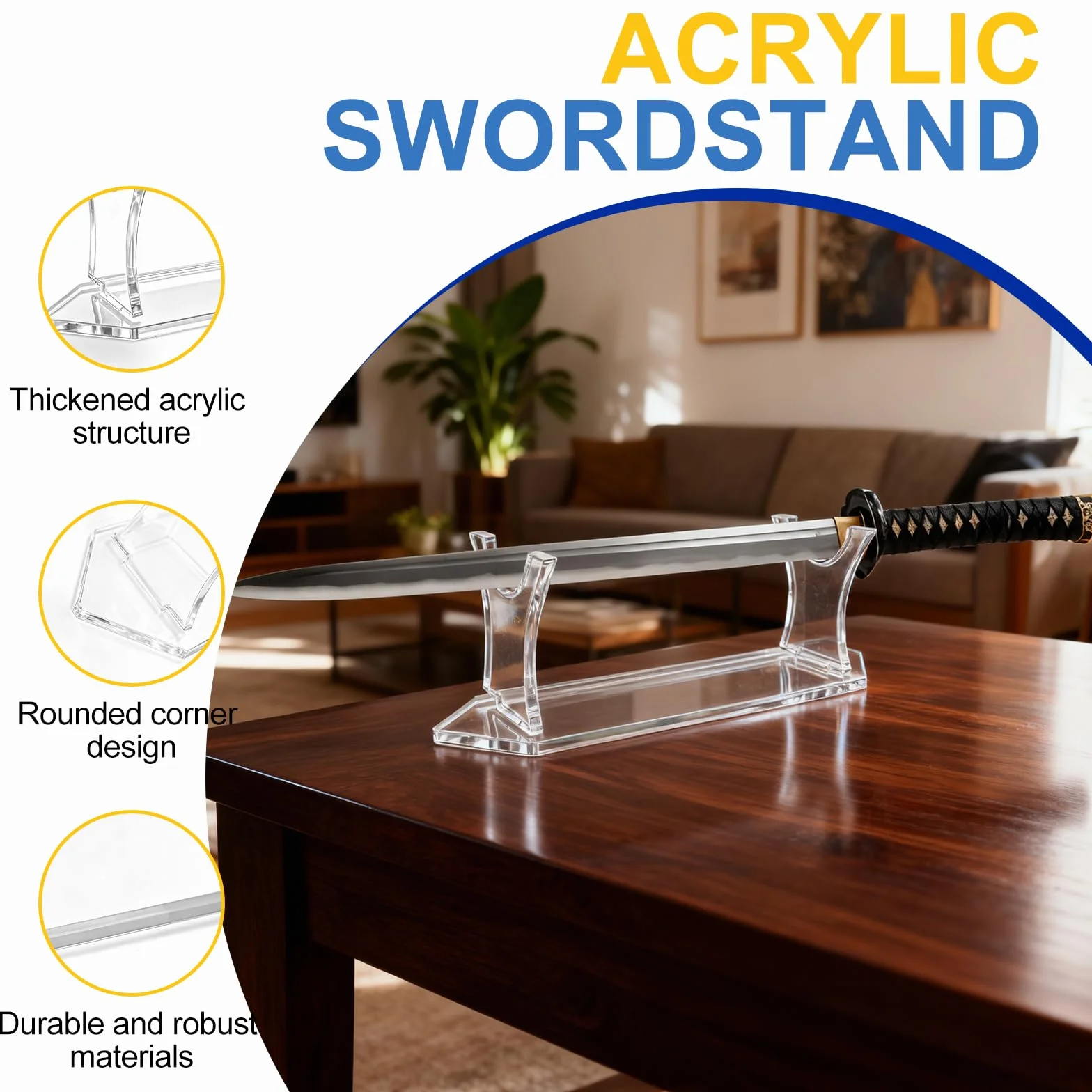 Soporte para Katana Acrílico Transparente Decorativo 1 Pieza