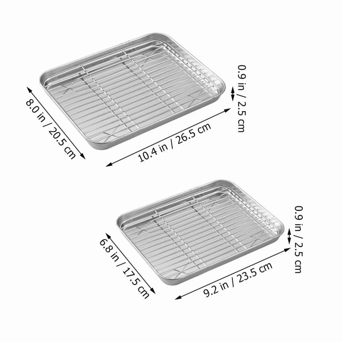 Juego de 2 Rejillas para Hornear de Acero Inoxidable con Bandejas Duraderas y Versátiles para Cocina y Enfriamiento
