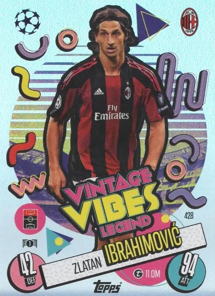 Match Attax 2024 2025 Zlatan Ibrahimovic Vintage Vibes Legend Trading Card