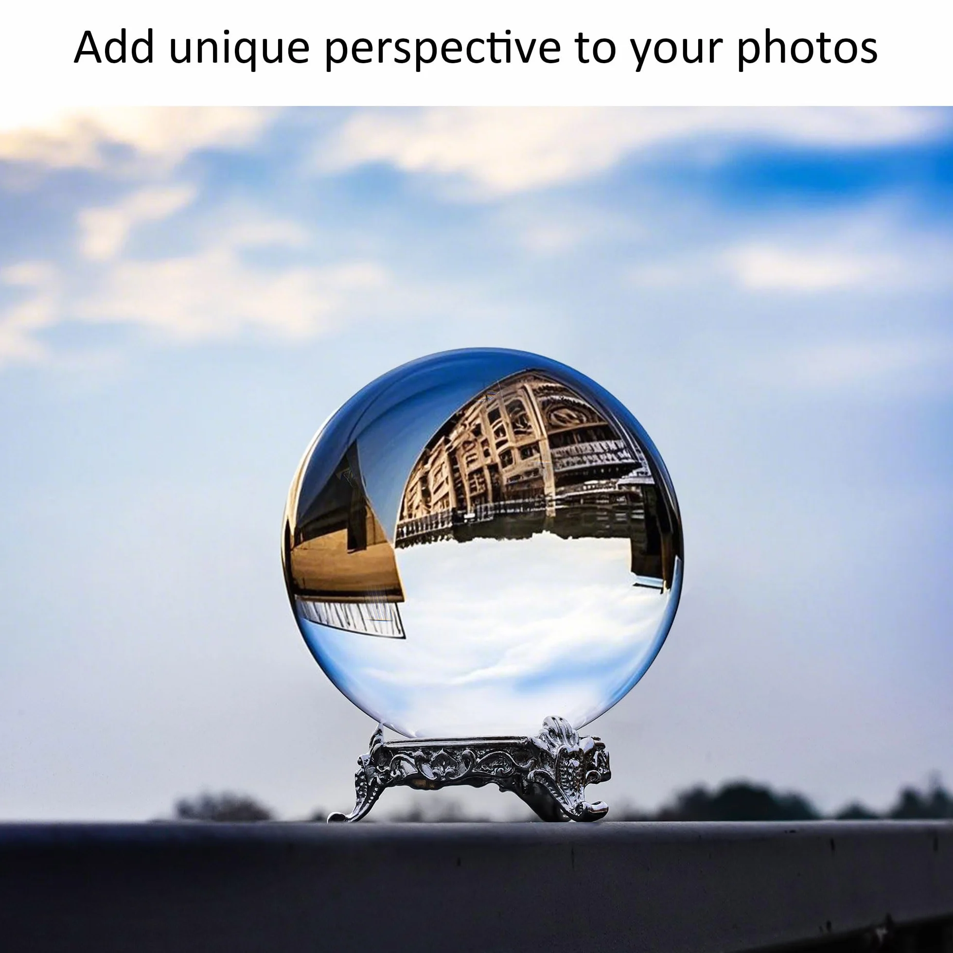 QFkris Bola de Cristal Transparente de 80 mm con Soporte para adivinación de adivinación, Esfera de Cristal para Magia, Bola Decorativa de 3.1 Pulgadas para fotografía de Lentes, Feng Shui