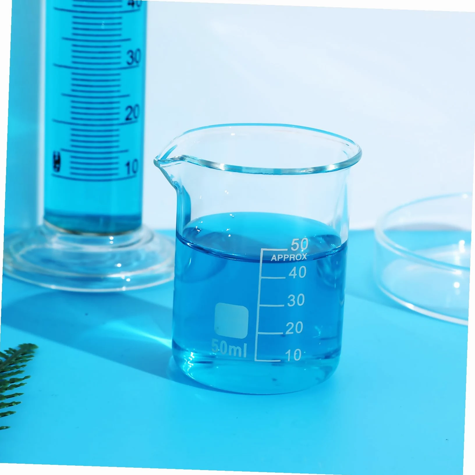 SHINEOFI Vasos Medidores de Vidrio Uso Versátil Resistentes y Estables de 50 Ml Set de 20 y Diseño Simple y Elegante para Laboratorio