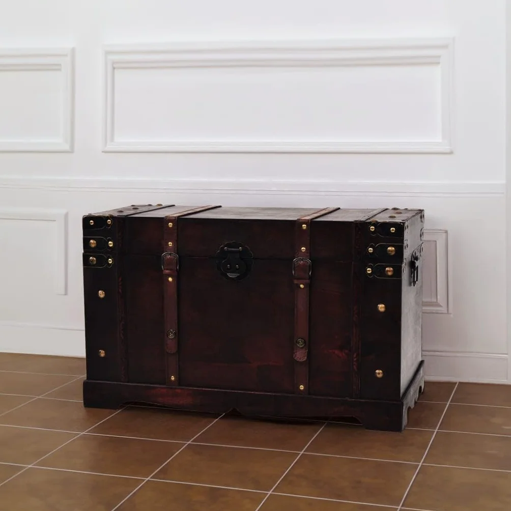 vidaXL Baúl Vintage de Madera Arcón Cofre Cajón Caja Almacenaje Organizador