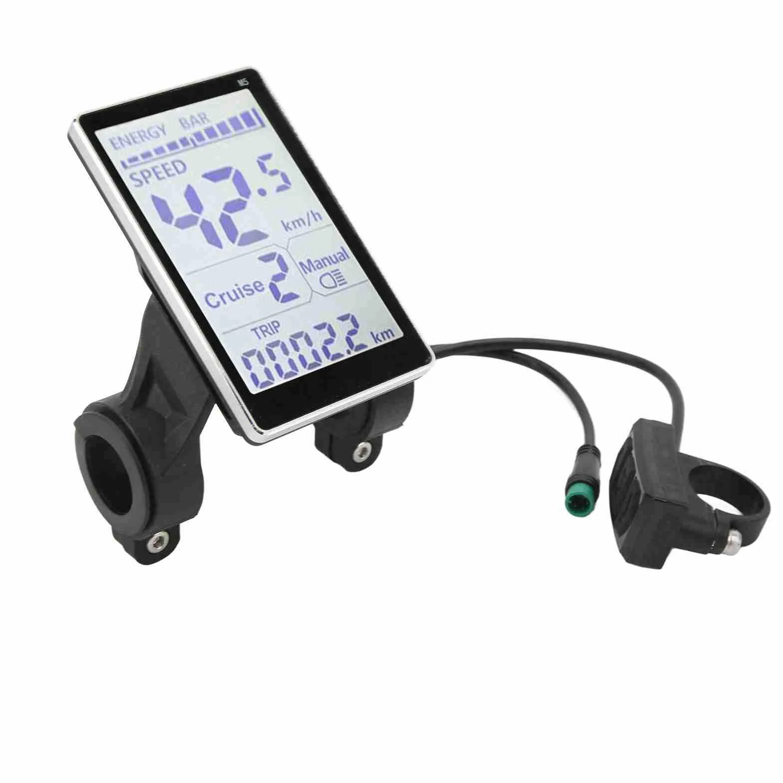 Keenso Pantalla LCD Bicicleta Eléctrica 5 Pines Compatible 24V 36V 48V 60V LED