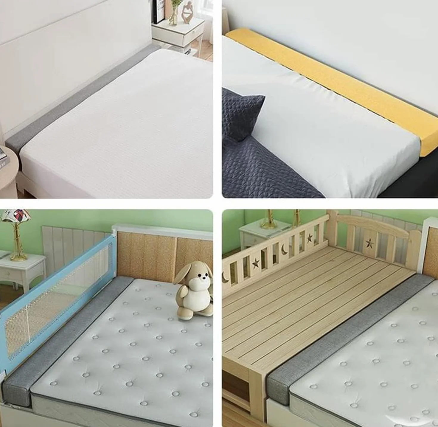 Relleno de Espacio de Cama, Cierra el Espacio Entre la Pared de la Cabecera o el Pie, Suave y Cómodo Relleno de Espacio Cama Rectangular, para Cama Individual/Doble/King(H,150x15x12cm/53x6x4.7in)