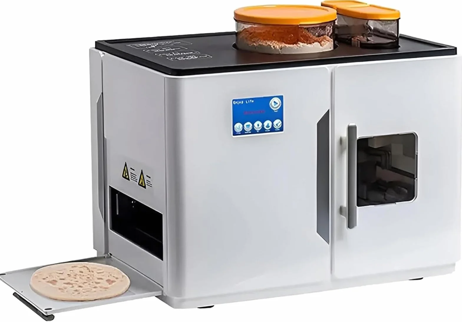 maquina crepes e panquecas, maquina pancakes automatica, Máquina para hacer tortillas y prensa para roti, prepare 20 deliciosos panes planos, tortillas y pitas de una sola vez con un solo botón