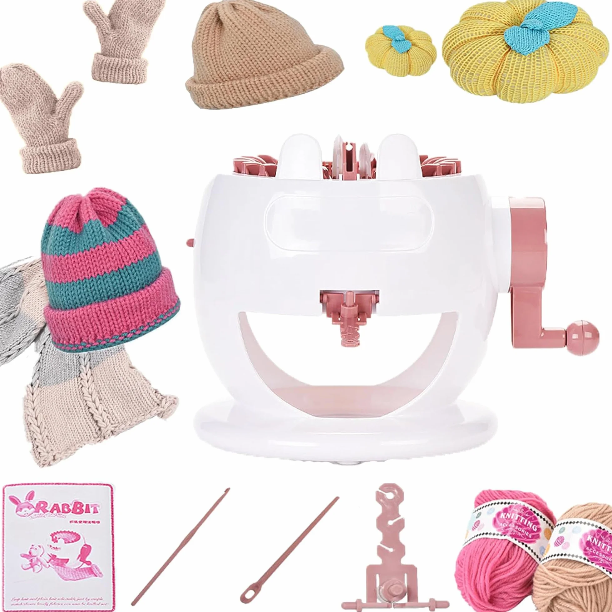 FGXY Máquina de Tejer 22 Pin DIY - Telar Circular de Rotación Manual Para Adultos y Niños - Kit de Doble Punto Con Crochet