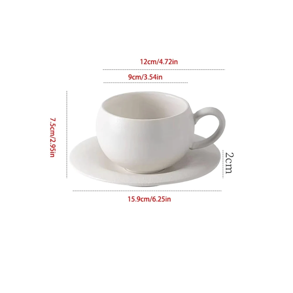 ENGENDER Tazas Cafe Taza De Café Y Platillo De Cerámica, Taza De Café con Leche De Color Sólido Mug Cups(A)