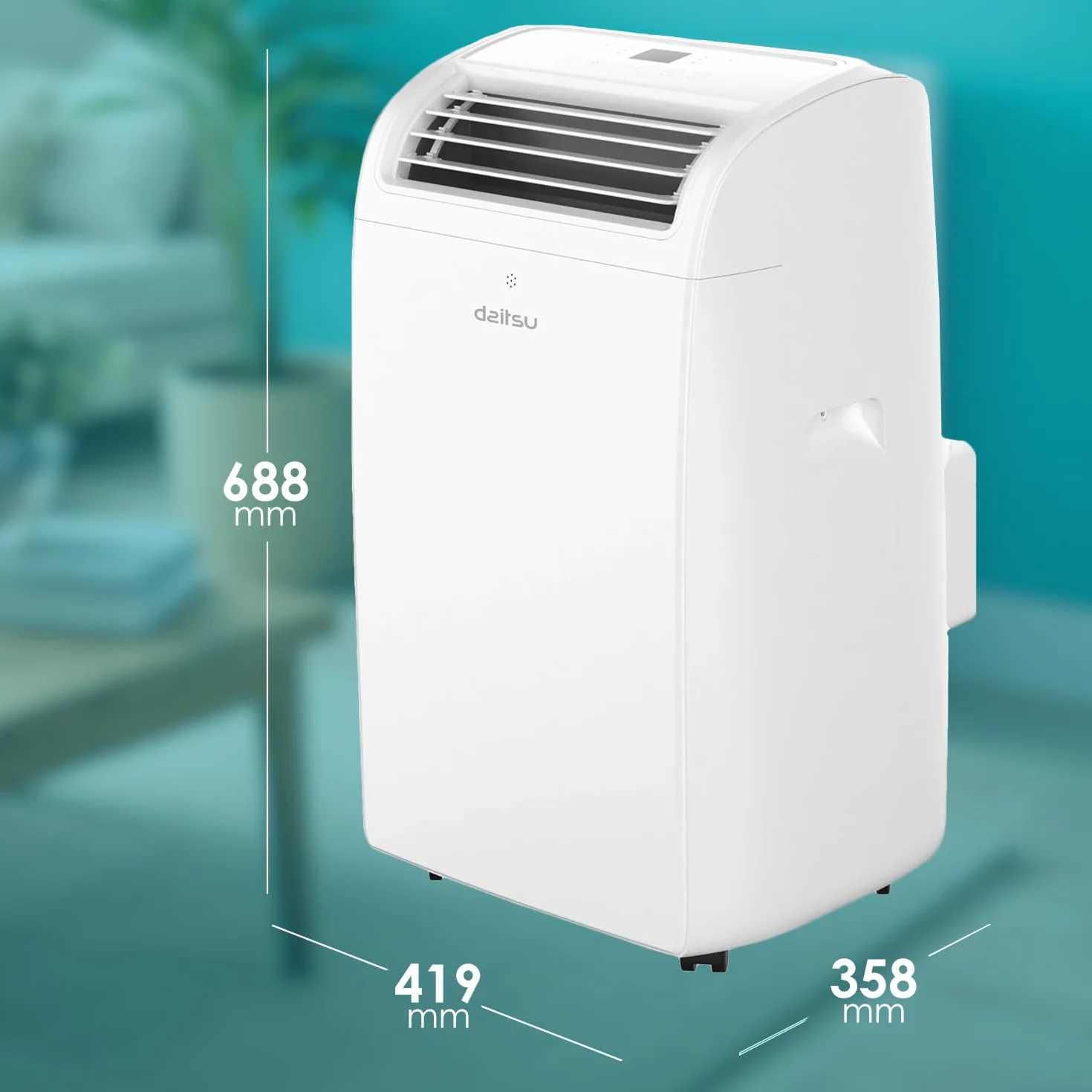 Daitsu - Aire Acondicionado Portátil 4 en 1 Frío, Calor, Deshumidificador y Ventilador | Aeris Dual APD-09FCXB | Compacto y Silencioso | Mando a Distancia (Cobertura 22 m² (Frío/Calor))