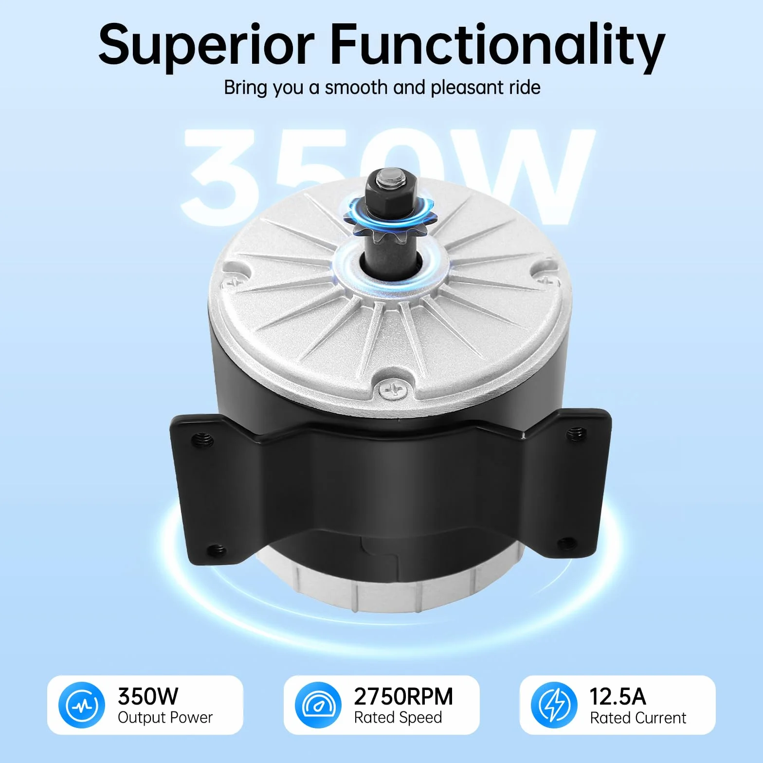Motor DC 36V 350W 2750 RPM IP54 Cepillo Magnético Permanente Cobre