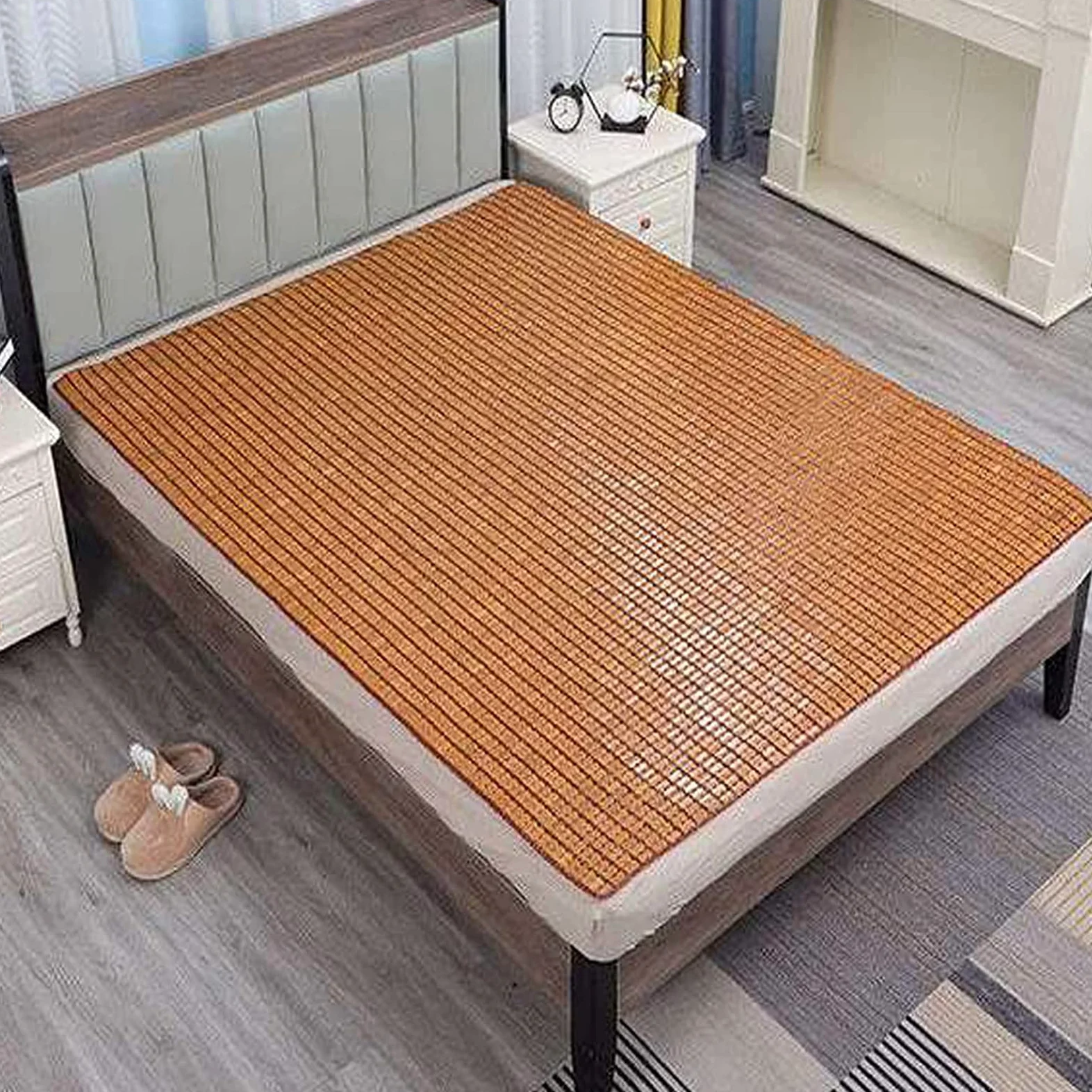 Natural Colchoneta para Bamboo Colchón,Colchoneta de Verano Plegable,Estera de Dormir de Bambú Mahjong,Esterilla de Bambú de Hielo,para Sala de Estar,Sofá,Cama (70x190cm(28x75in))