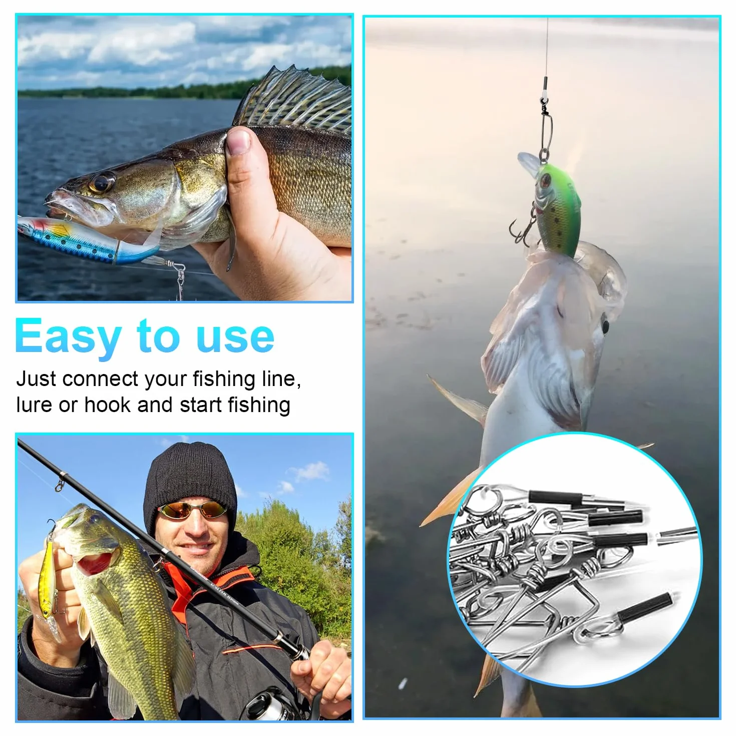 Fluorocarbono Líder de Pesca 12 con Rotor y Broches para Carpfishing Agua Salada