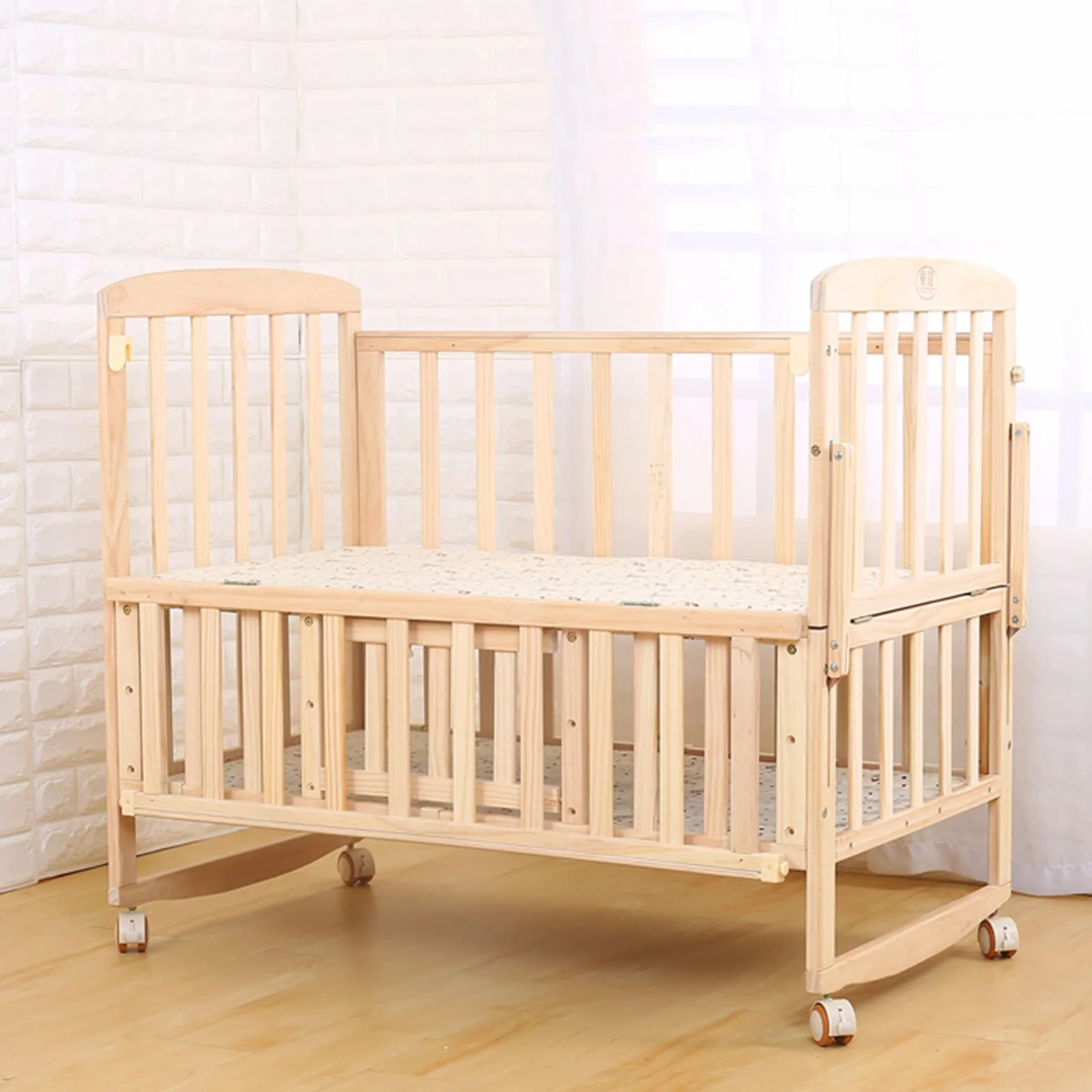 Ruedas para muebles infantiles con freno, 4 unidades, 7mm, Blancas