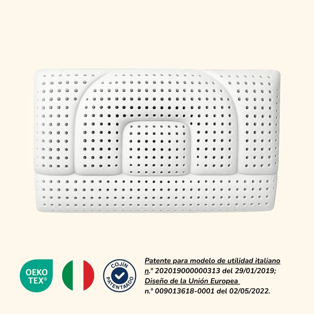Almohada cervical de espuma viscoelástica – Almohada ortopédica patentada con dos alturas – Alivio del dolor de cuello – Transpirable, antiacaros, hipoalergénica, antirronquidos (Baja - 12 Cm) | Cojín ergonómico transpirable (70 x 40 cm) | Disponible en a