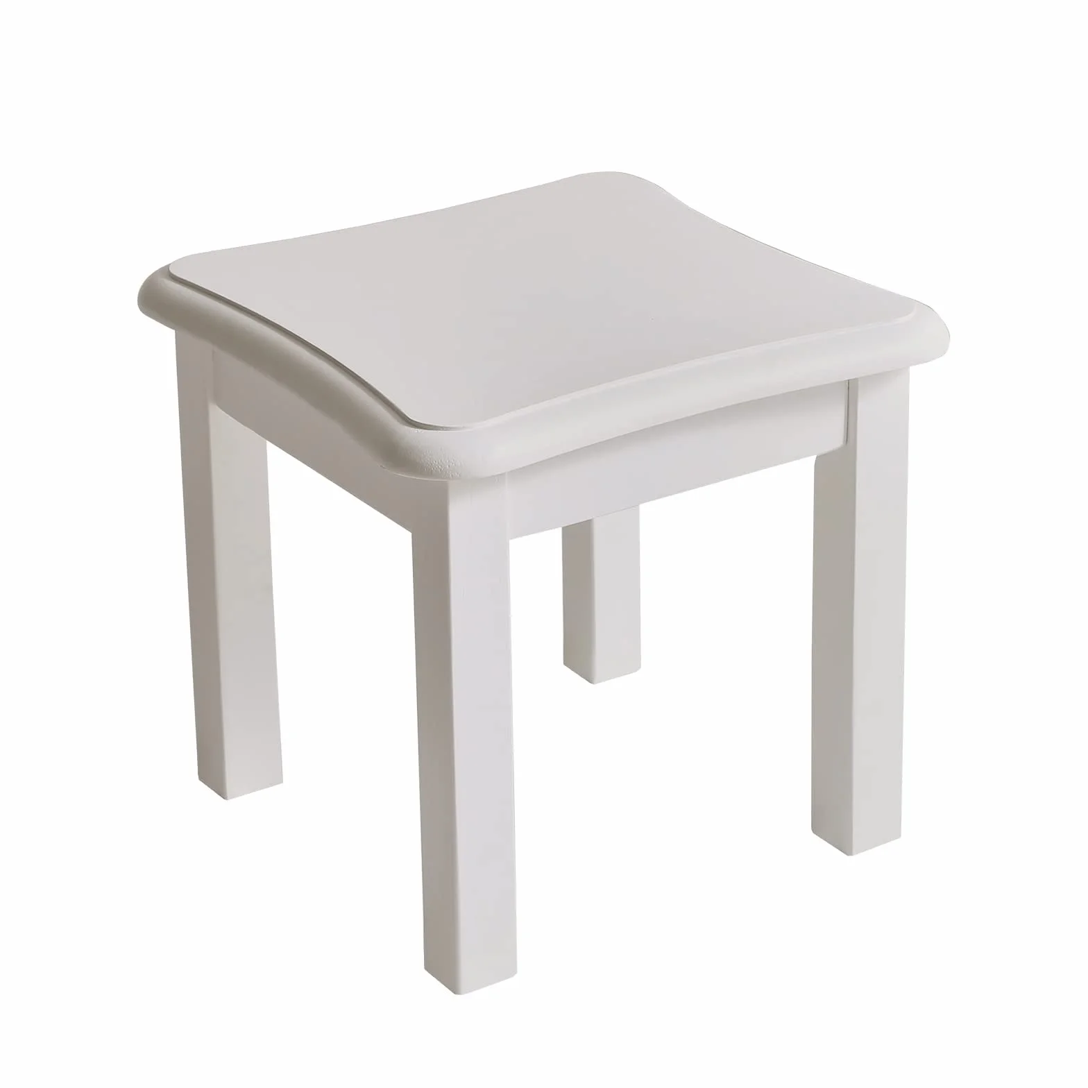 Reposapiés de Madera Pequeño Taburete Banco Blanco