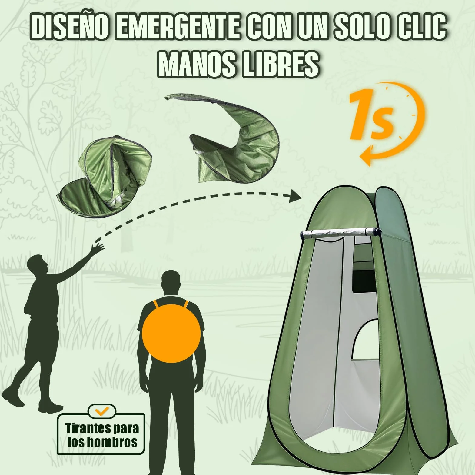 Charmofun Tienda Ducha Camping Pop Up Cambiarse Pescar Bañarse Refugio Solar