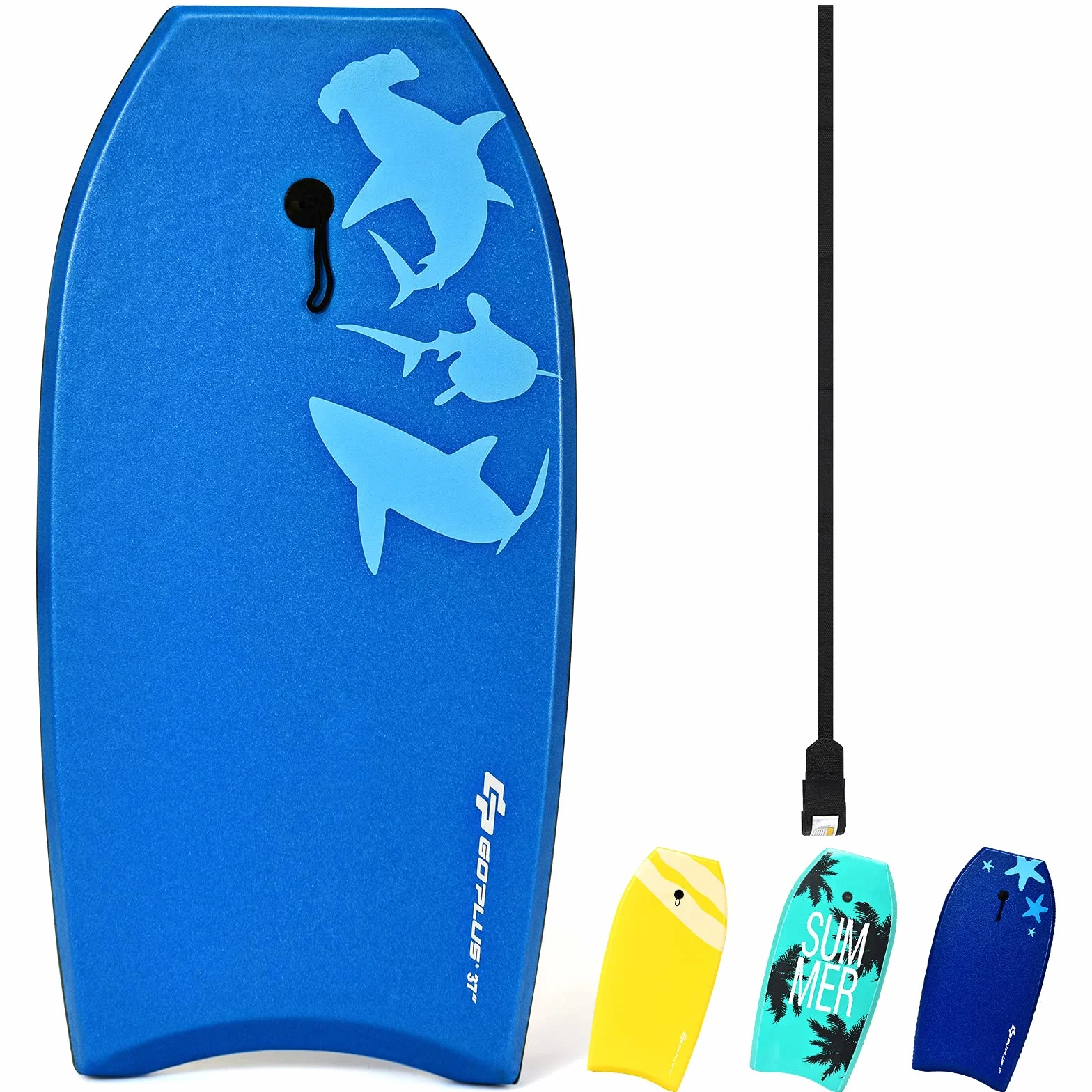 Goplus Bodyboard 105 cm Tabla de Ondas Ligero Resistente Correa Muñeca