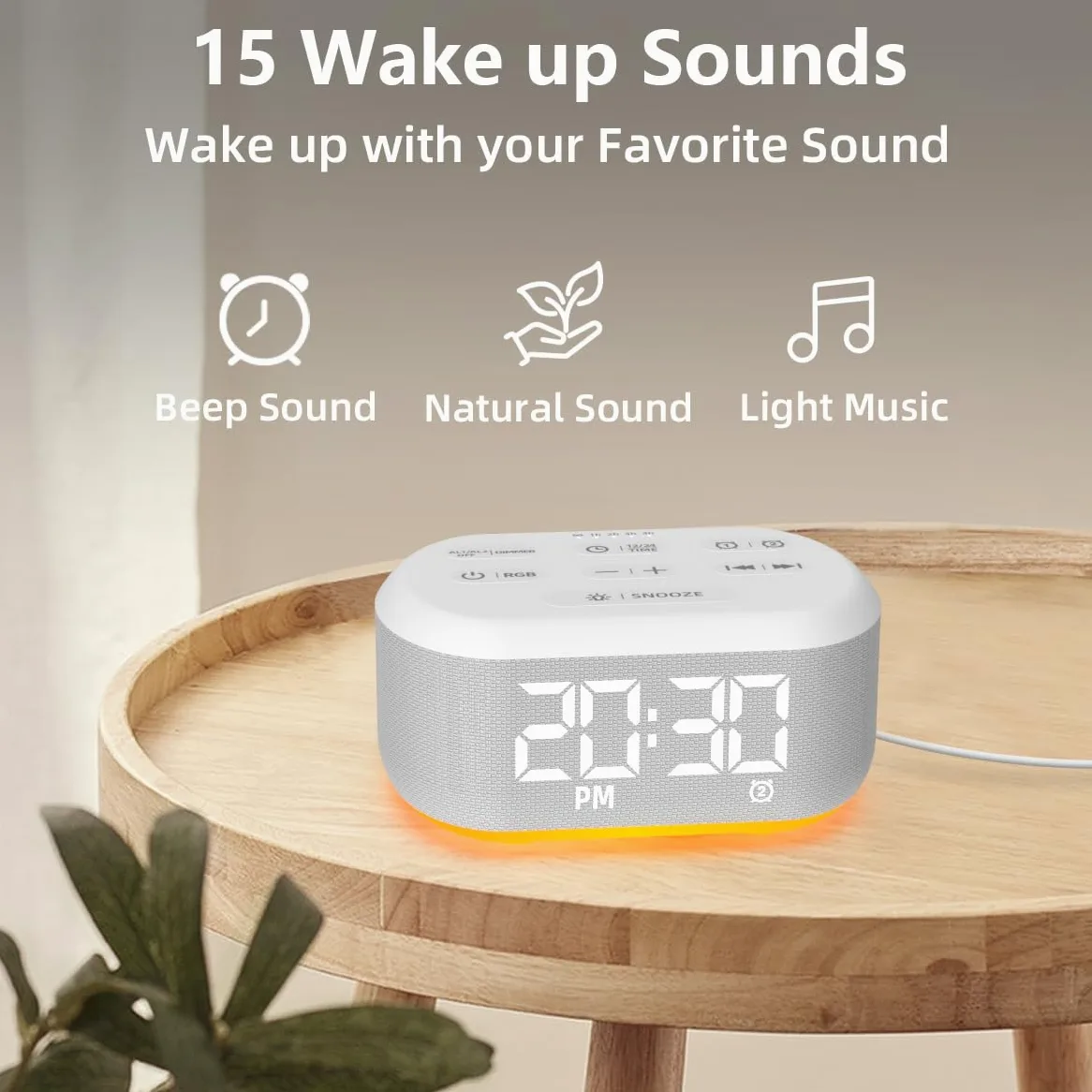 Reloj despertador dual con luz nocturna para dormitorio, reloj digital con 30 sonidos de despertador, reloj despertador para personas que duermen pesadas, repetición de 32 grados de volumen