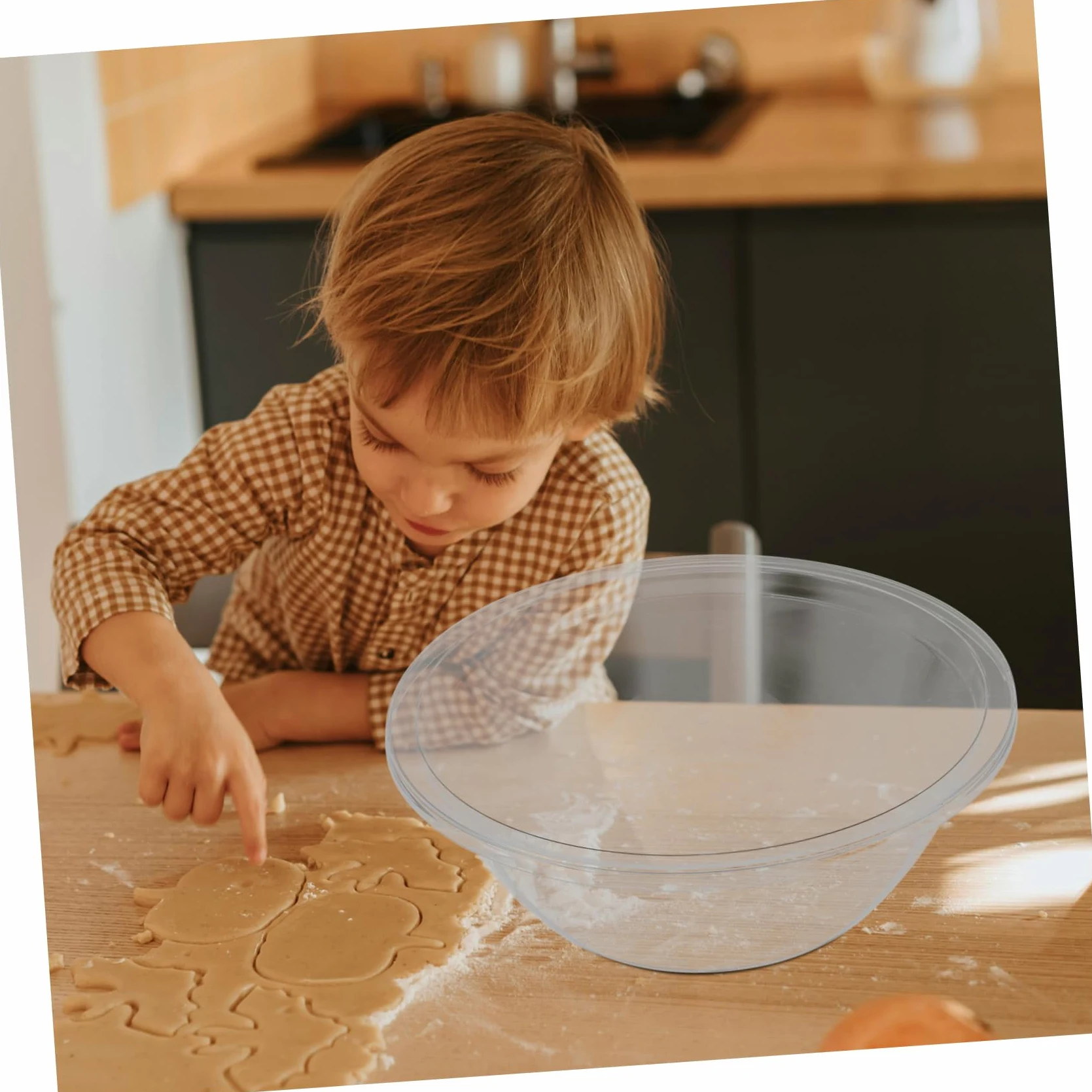Alipis Bol Grande de Plástico con Tapa Transparente y Resistente Deformación Multiusos para Amasar Preparar Ensaladas y Almacenar para Cocina Familiar
