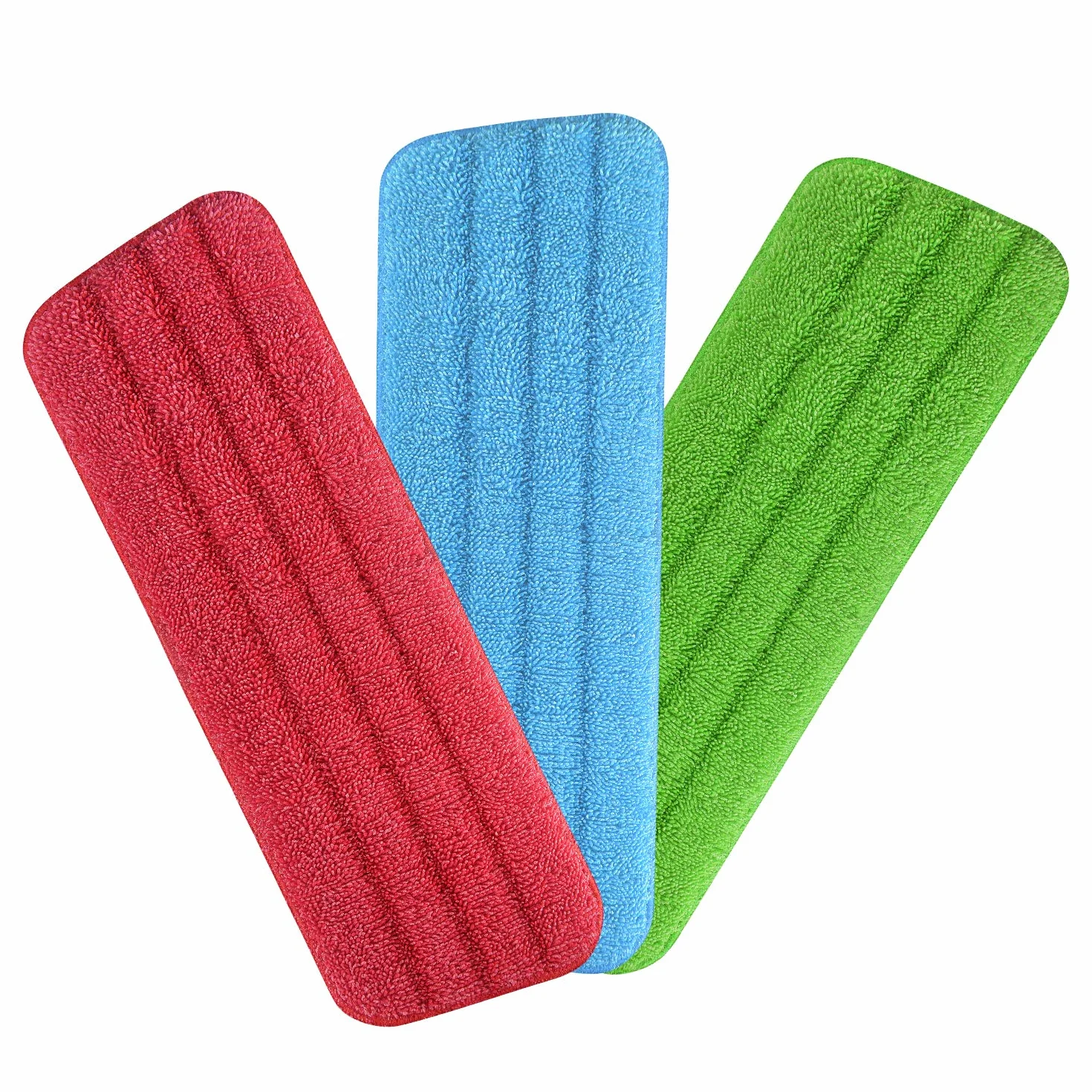 URAQT Almohadilla de fregona, Paquete de 3 Almohadillas de Limpieza de Microfibra, paño de fregona de Velcro, Almohadilla de mopa húmeda y Seca, Alta absorción de Agua, Repuesto para fregonas Planas